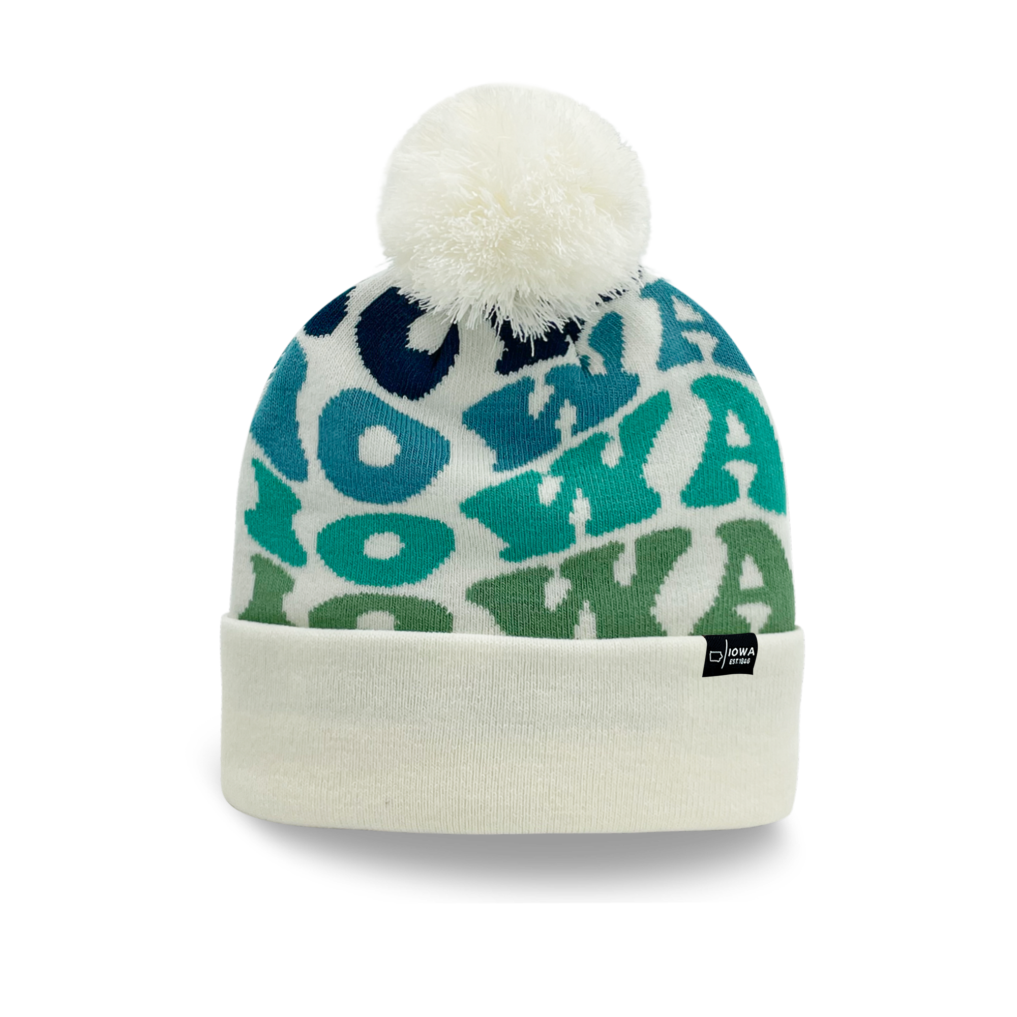 IOWA Colorful Pom Pom Beanie - Warm Knitted Winter Hat