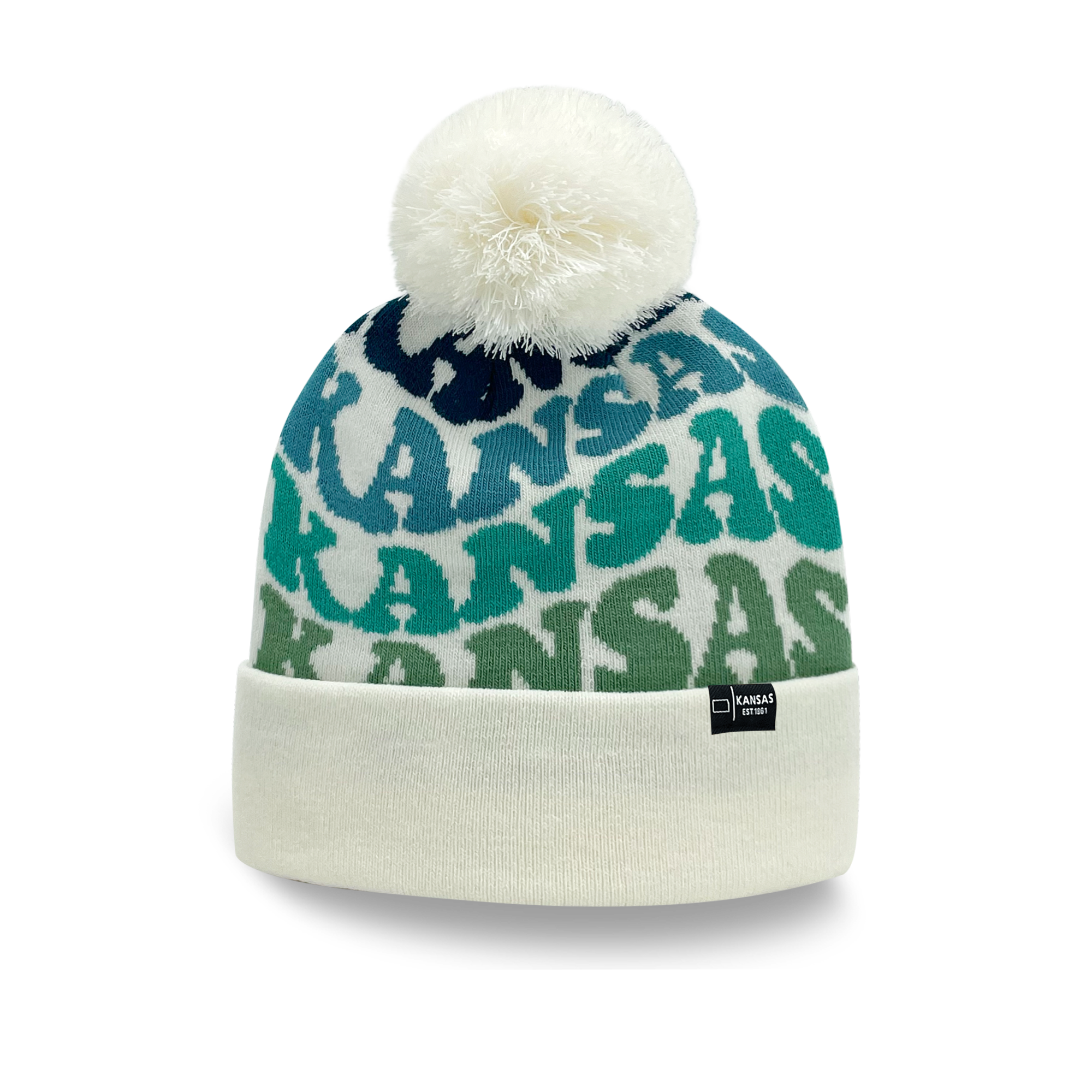 KANSAS Colorful Pom Pom Beanie - Warm Knitted Winter Hat