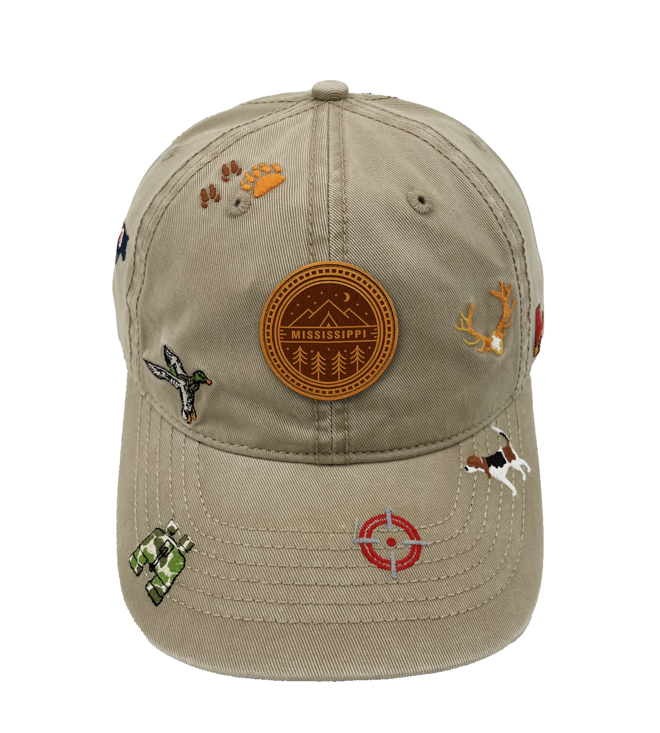 Mississippi Outdoor Adventure Baseball Cap ¨C Gray Hunting Fishing Camping Embroidered Hat for Nature Lovers