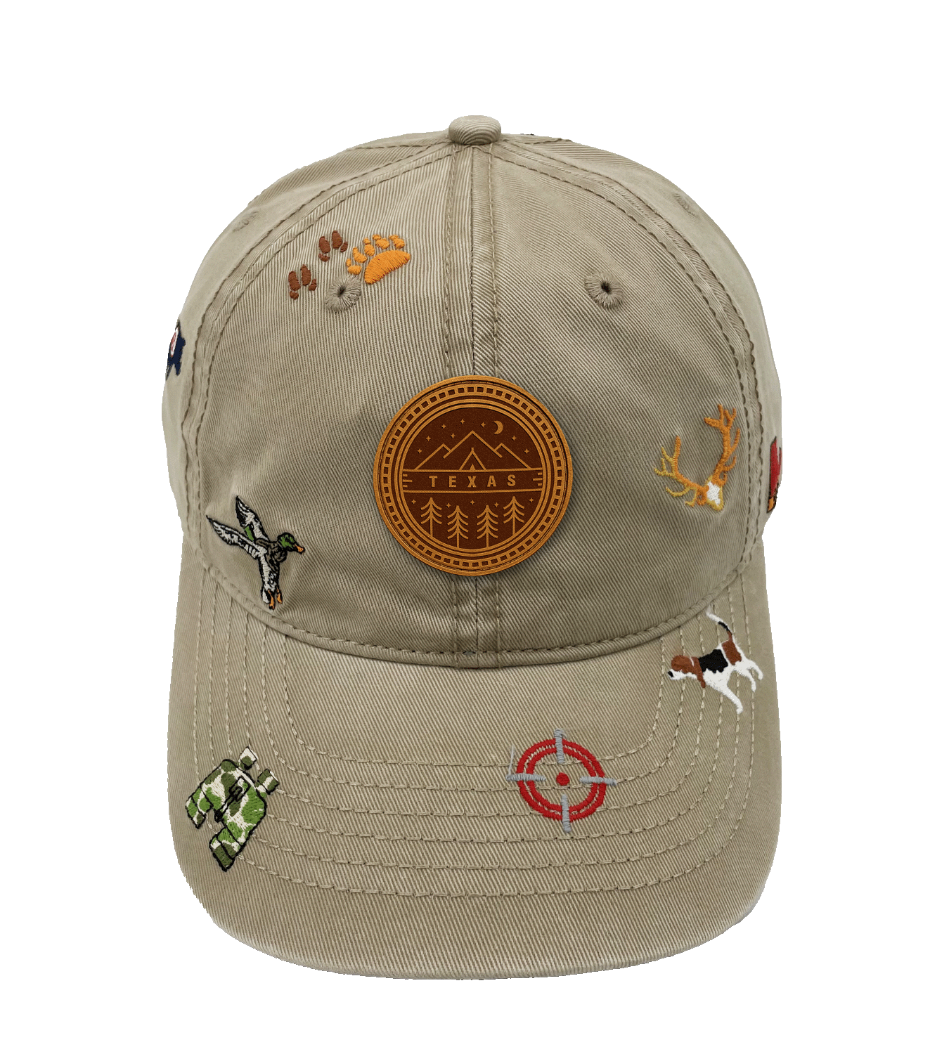 Texas Outdoor Adventure Baseball Cap ¨C White Hunting Fishing Camping Embroidered Hat for Nature Enthusiasts