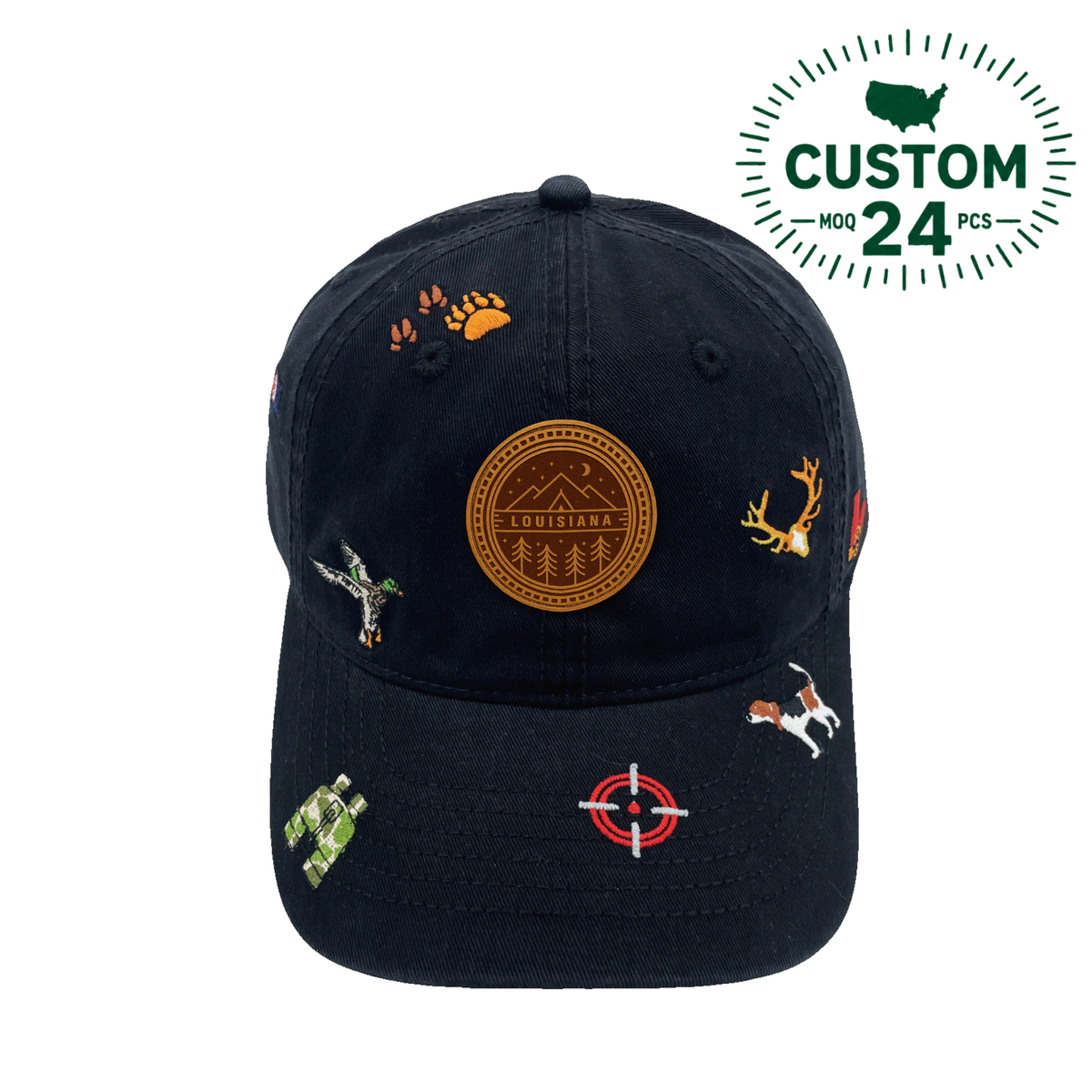 Louisiana Outdoor Adventure Baseball Cap | Khaki Hunting Fishing Camping Embroidered Hat for Nature Enthusiasts