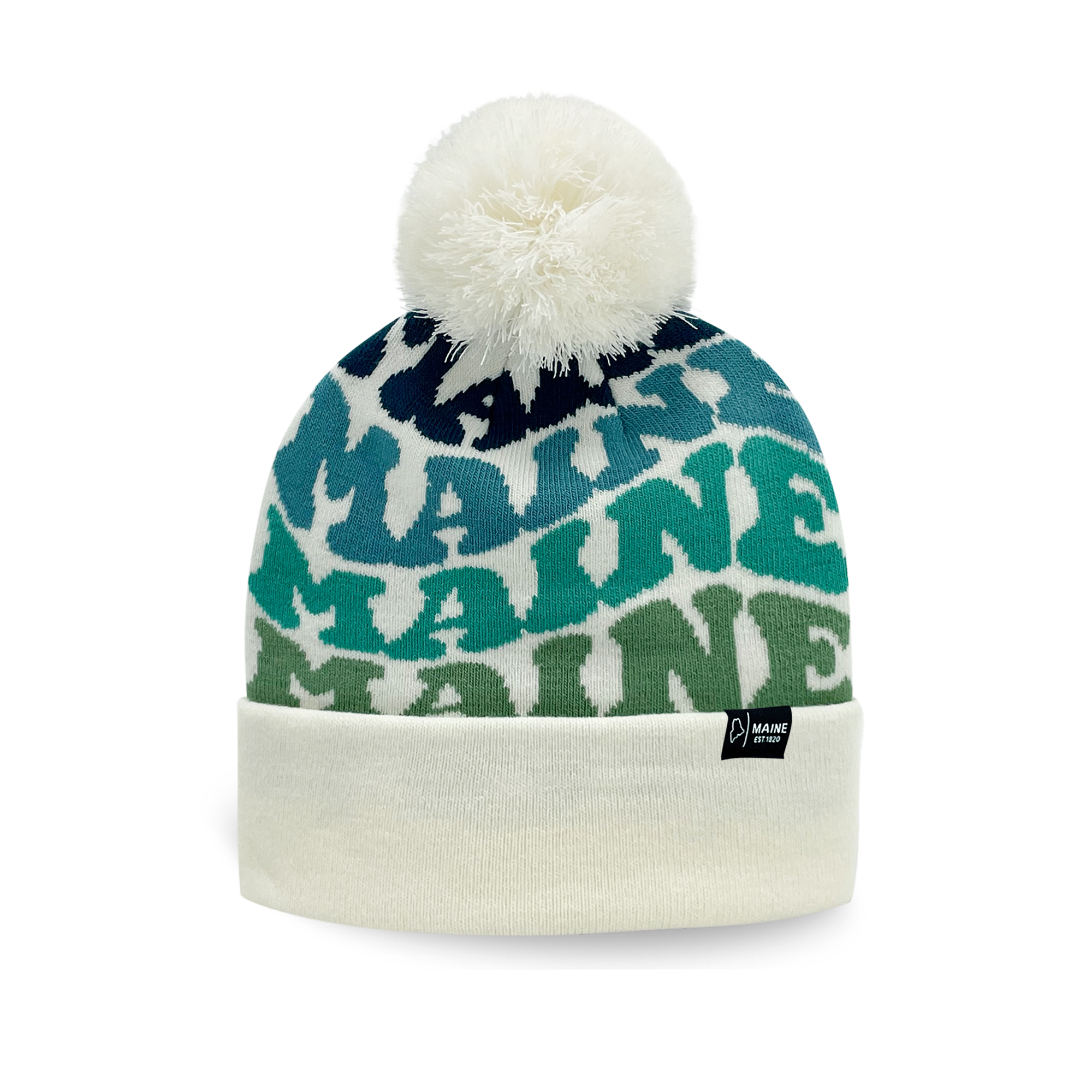 MAINE Colorful Winter Beanie Hat with Pom Pom - Cozy Knit Winter Hat