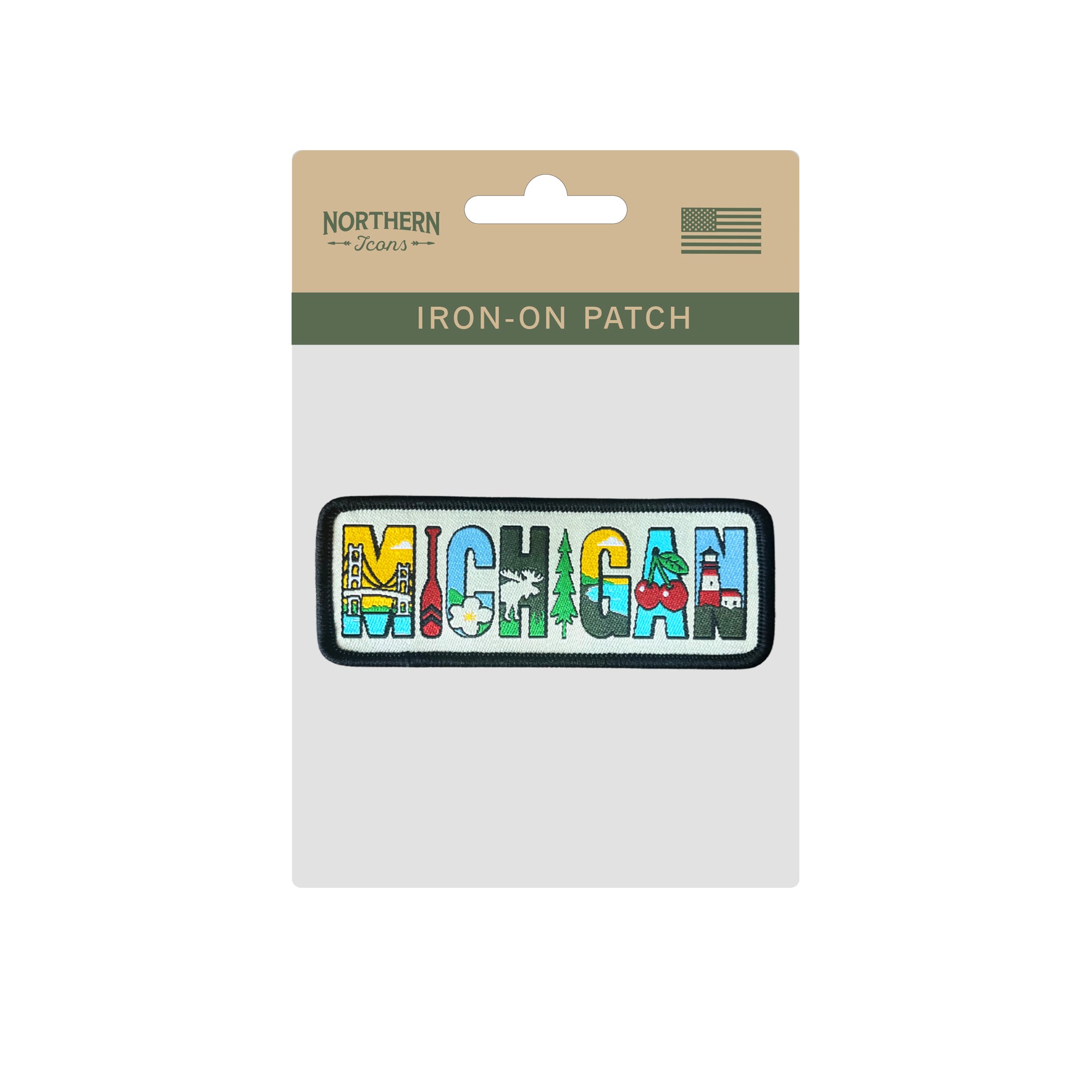 Michigan State Iron-on Embroidered Patch | USA Travel Souvenir Patch for Hats, Jackets & Backpacks