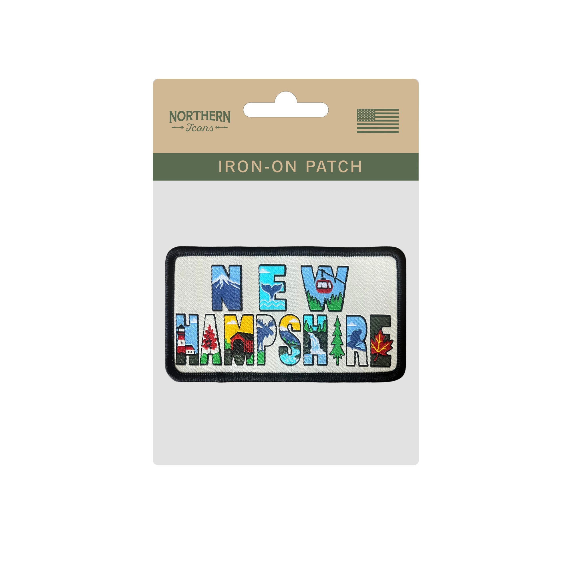 New Hampshire State Iron-on Embroidered Patch | USA Travel Souvenir Patch for Hats, Jackets & Backpacks