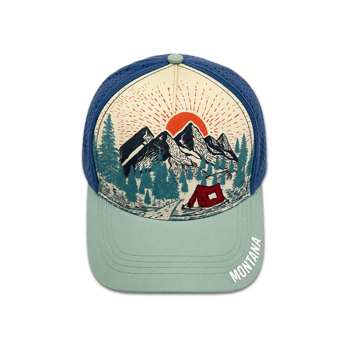 Montana Graphic Print Performance Baseball Cap - Outdoor Adventure Hat