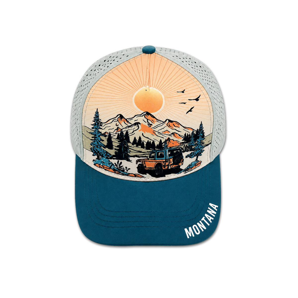 Montana Graphic Print Performance Baseball Cap - Outdoor Adventure Hat