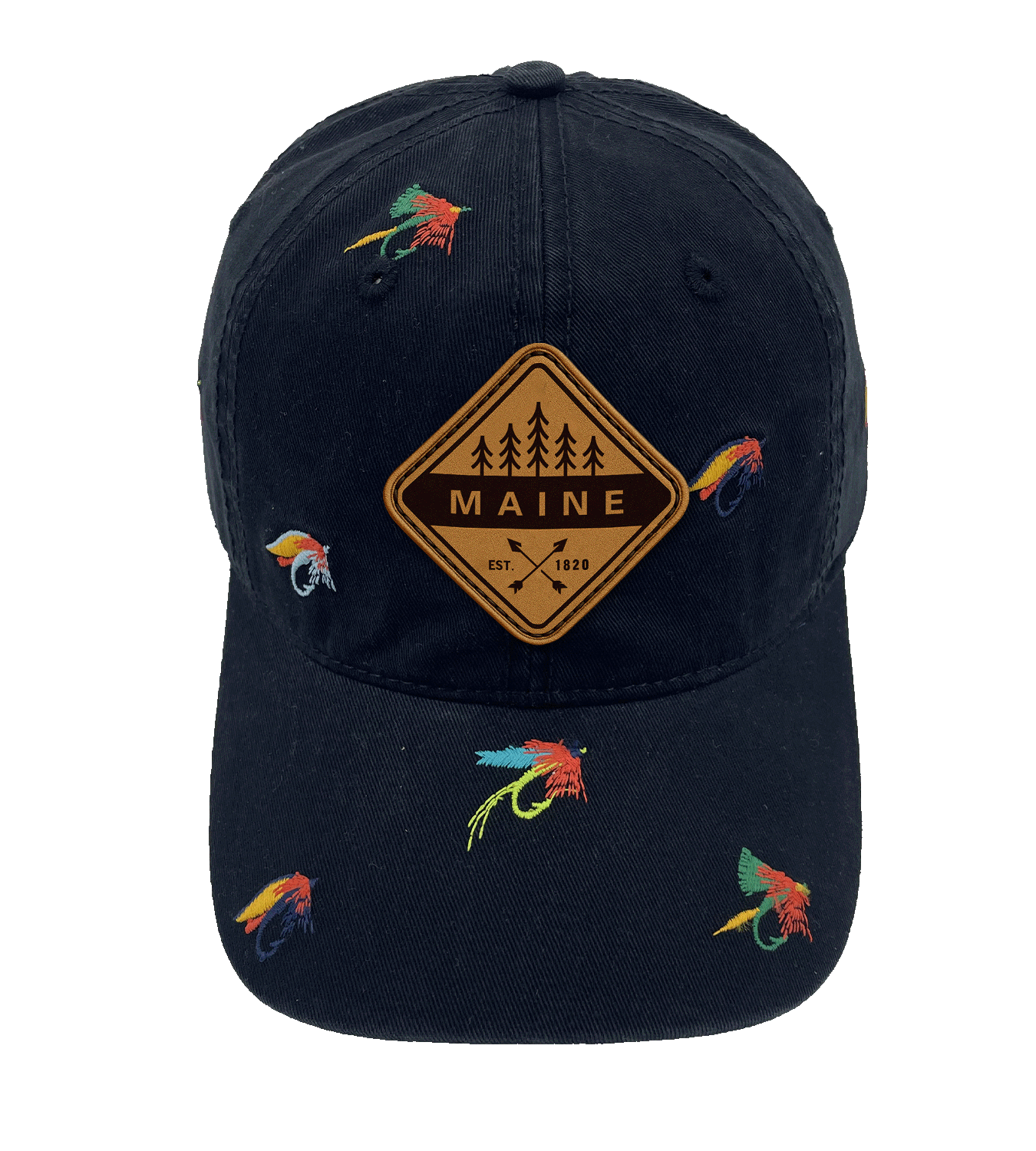 Maine Fly Fishing Embroidered Baseball Cap ¨C Outdoor Adventure Nature Travel Hat