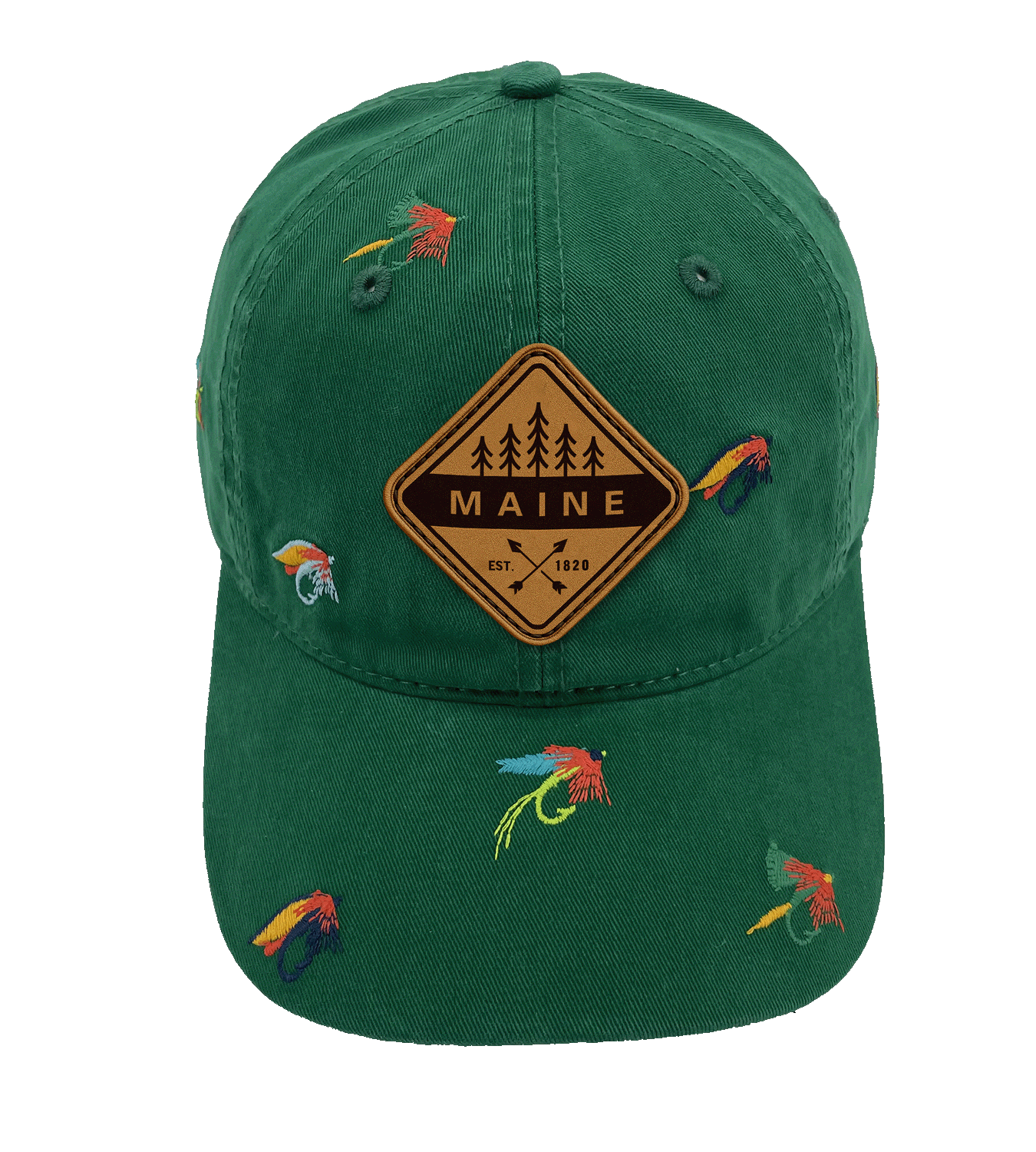 Maine Fly Fishing Embroidered Baseball Cap ¨C Outdoor Adventure Nature Travel Hat