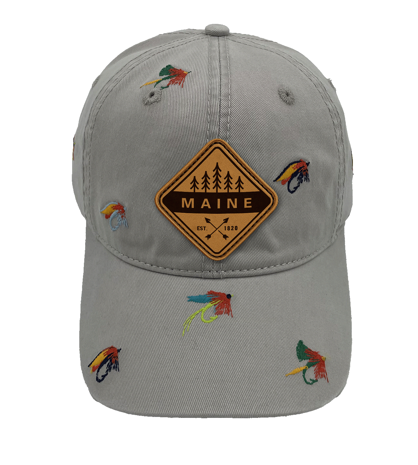 Maine Fly Fishing Embroidered Baseball Cap ¨C Outdoor Adventure Nature Travel Hat