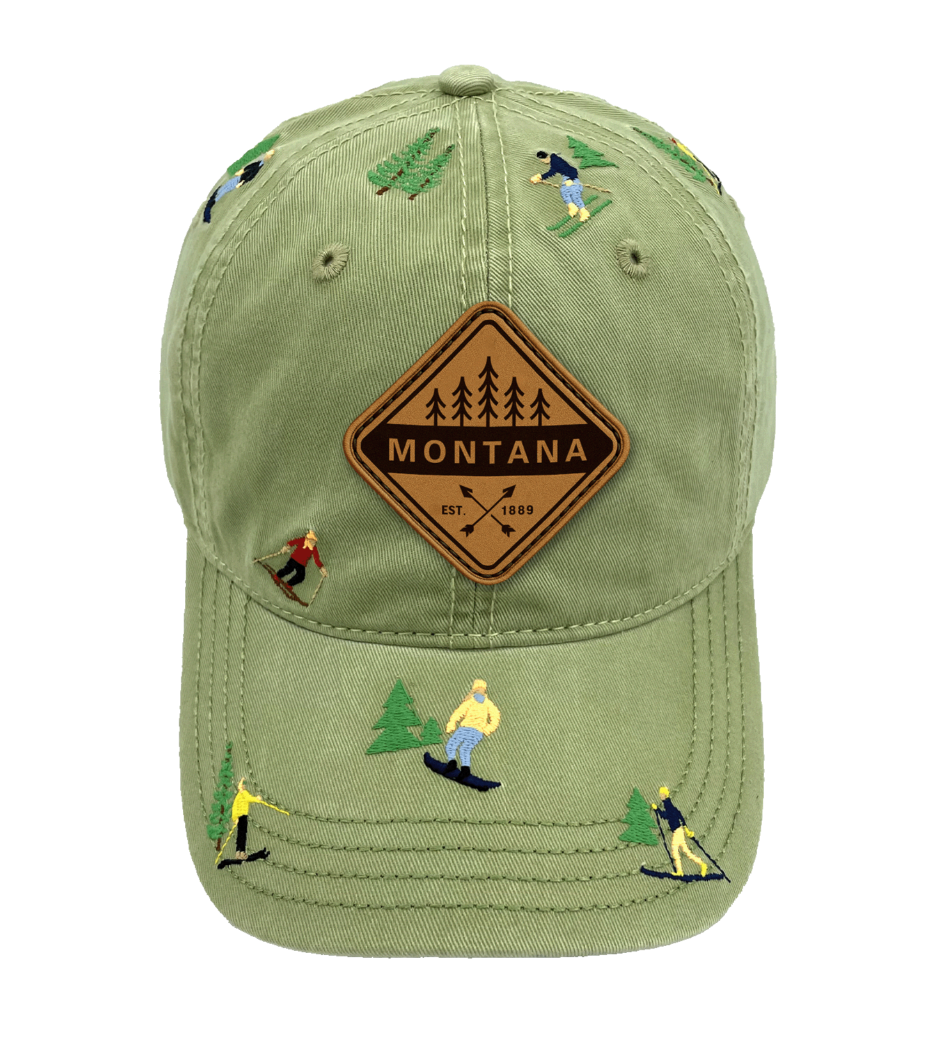 Big Sky,Whitefish Mountain Montana Embroidered Baseball Cap ¨C Skiing Snowboarding Adventure Hat