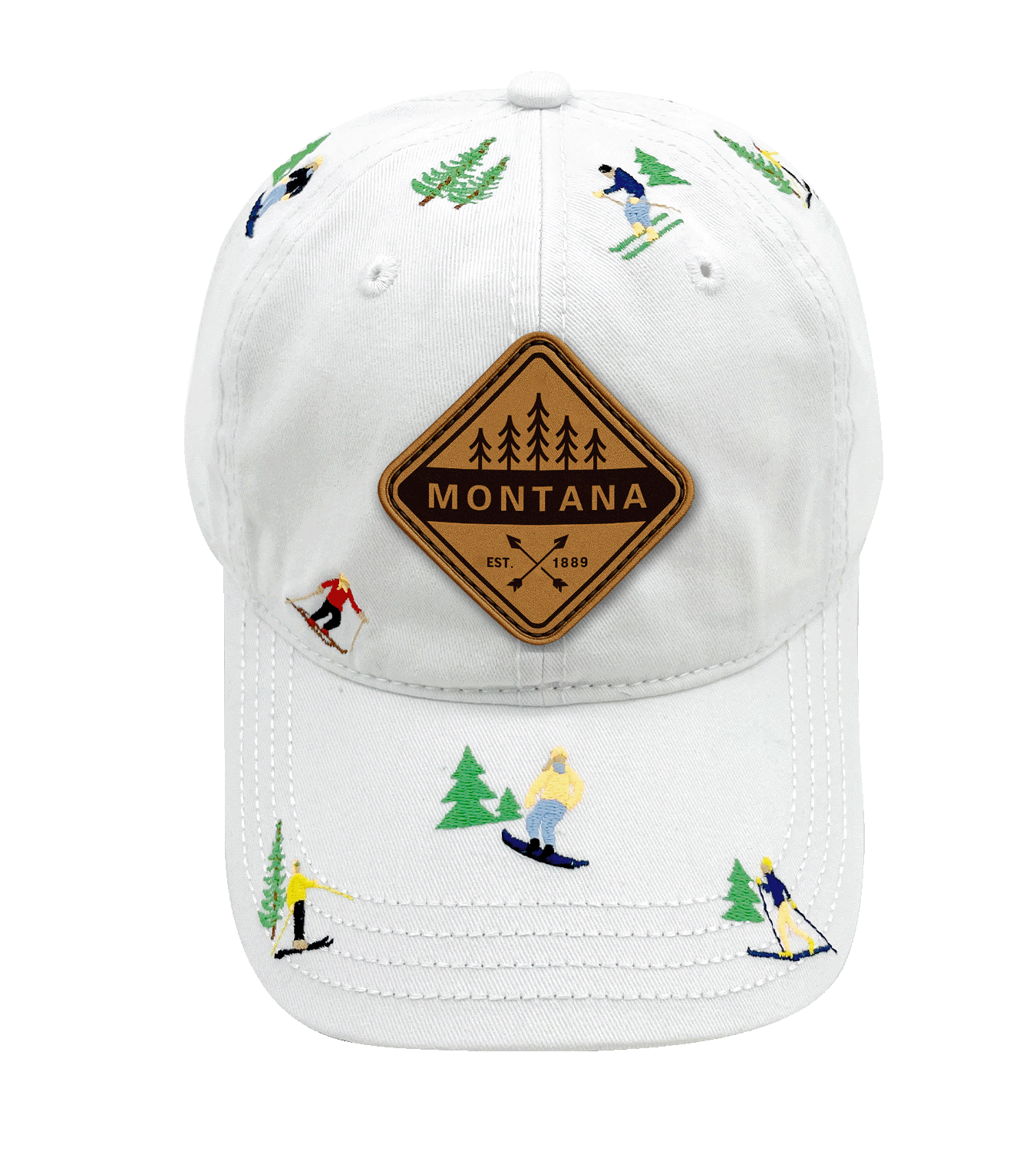 Big Sky,Whitefish Mountain Montana Embroidered Baseball Cap ¨C Skiing Snowboarding Adventure Hat