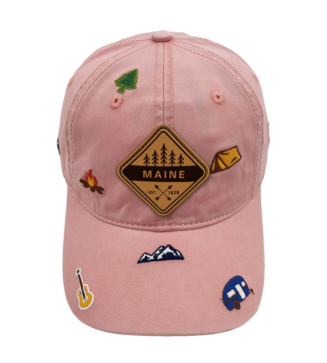 Maine Outdoor Embroidered Baseball Cap, Adventure Camping Nature Hat for Hikers and Travelers