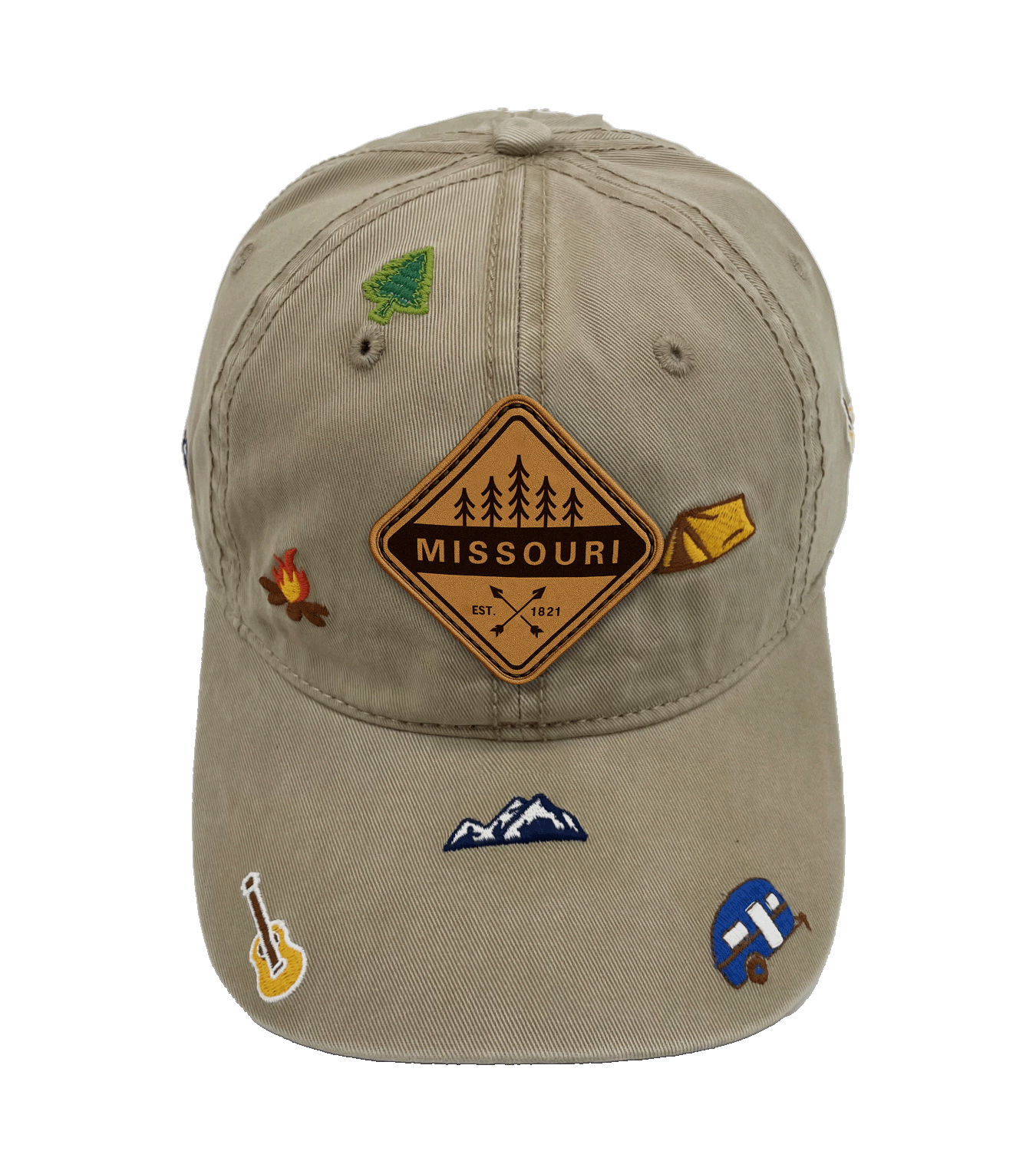 Missouri Outdoor Embroidered Baseball Cap, Adventure Camping Nature Hat for Hikers and Travelers
