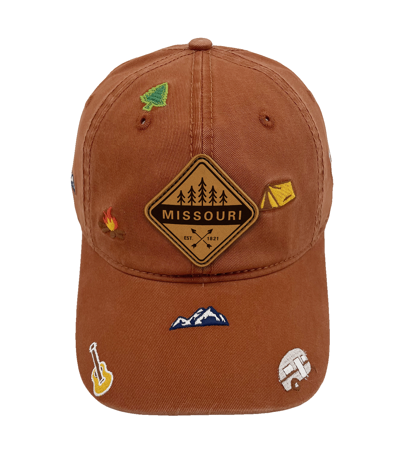 Missouri Outdoor Embroidered Baseball Cap, Adventure Camping Nature Hat for Hikers and Travelers