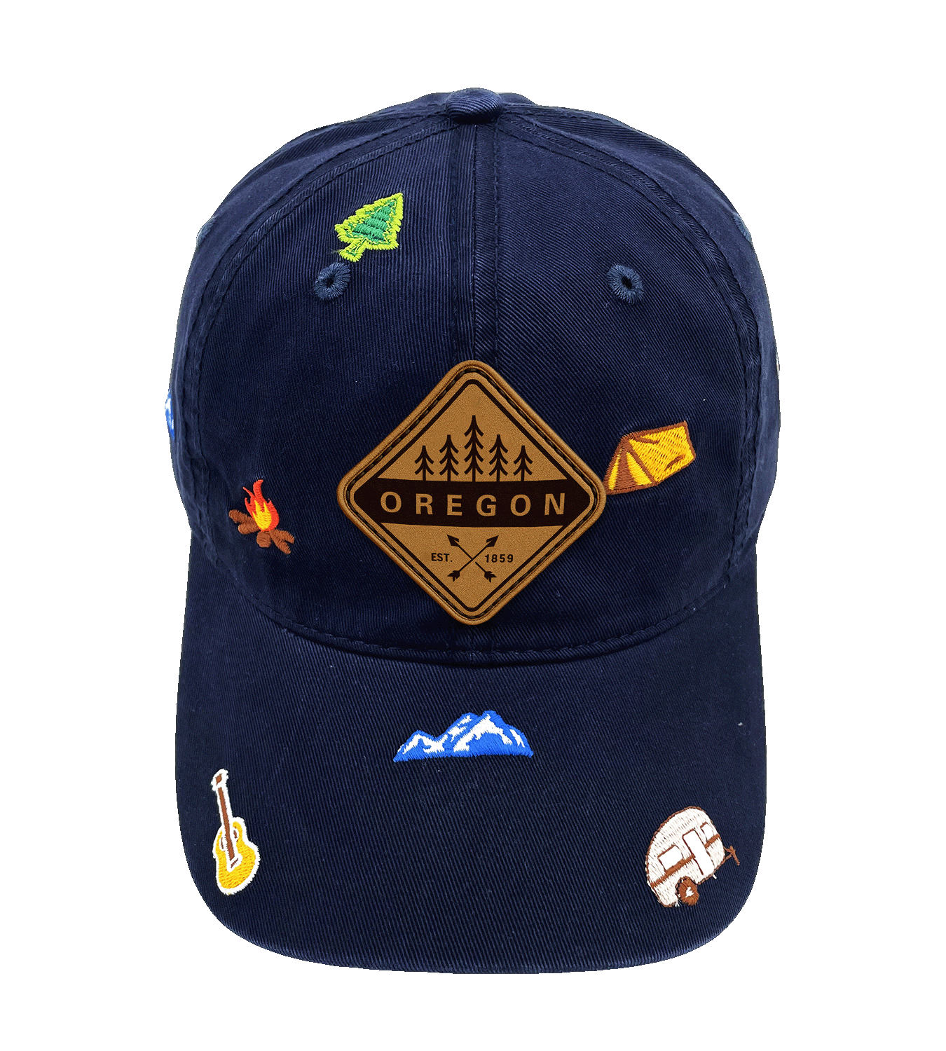 Oregon Outdoor Embroidered Baseball Cap, Adventure Camping Nature Hat for Travelers and Hikers
