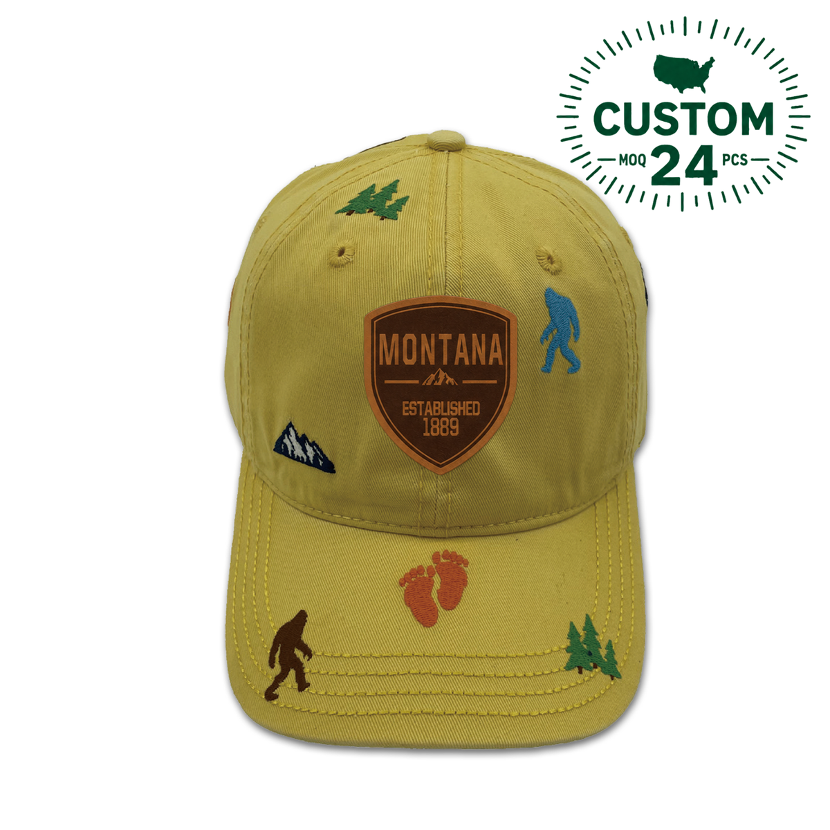 Montana Wilderness Adventure All Over Embroidered Baseball Cap