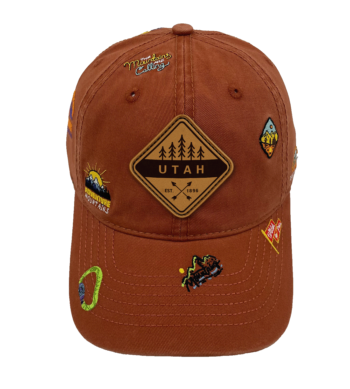 Utah Adventure Icons Baseball Cap - Outdoor Hiking Travel Hat
