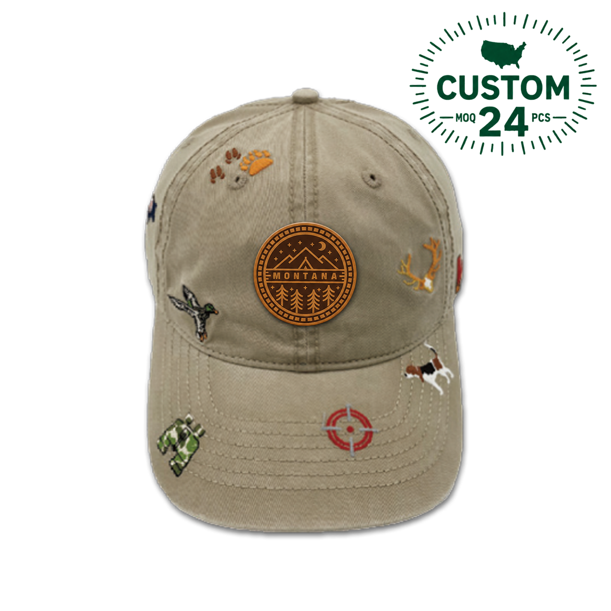 Montana Wilderness Lifestyle All Over Embroidered Baseball Cap