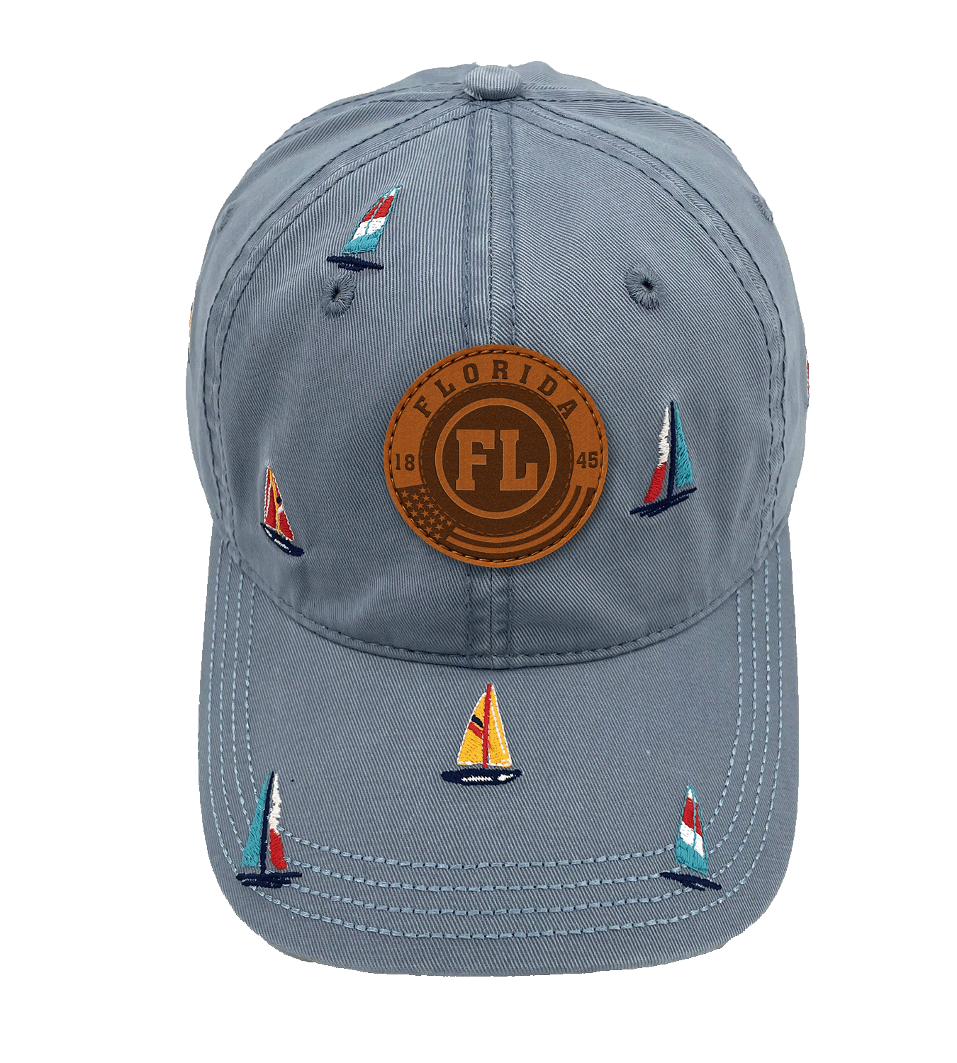 Florida Sailing Baseball Cap ¨C Coastal Embroidered Nautical Boat Hat for Beach Travel