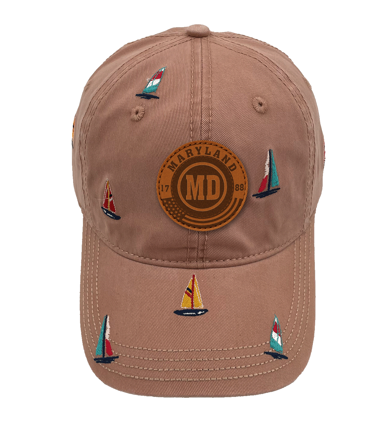 Maryland Sailing Baseball Cap ¨C Coastal Embroidered Nautical Hat for Beach and Ocean Lovers