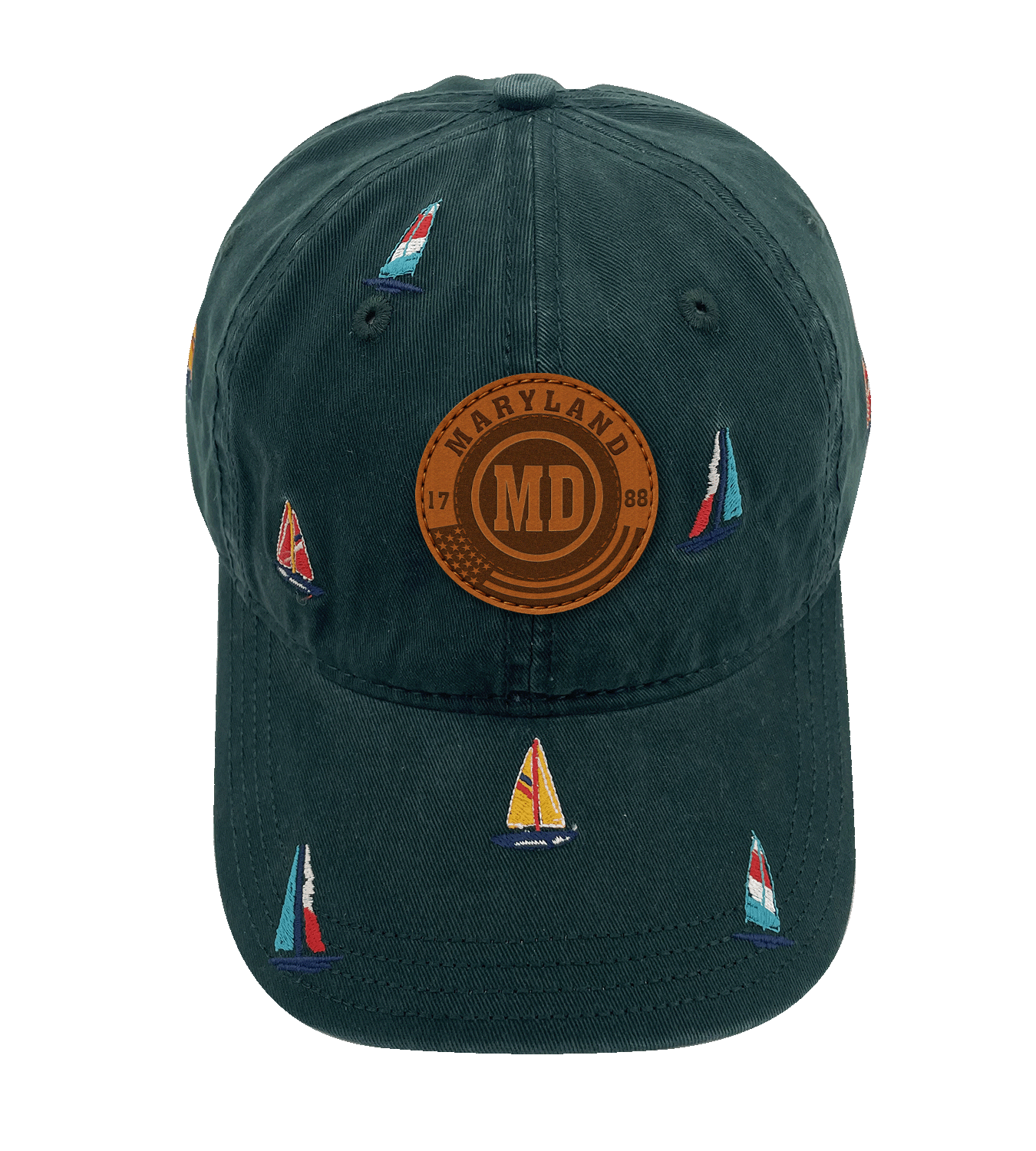 Maryland Sailing Baseball Cap ¨C Coastal Embroidered Nautical Hat for Beach and Ocean Lovers
