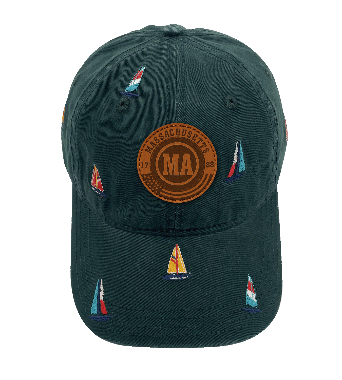 Massachusetts Sailing Baseball Cap ¨C Coastal Embroidered Nautical Boat Hat for Summer Travel