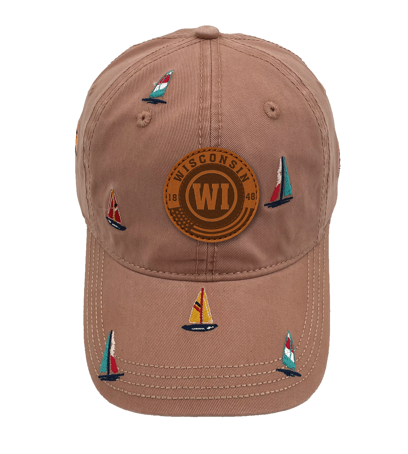 Wisconsin Sailing Baseball Cap ¨C Outdoor Embroidered Lake Boat Hat for Travel & Adventure