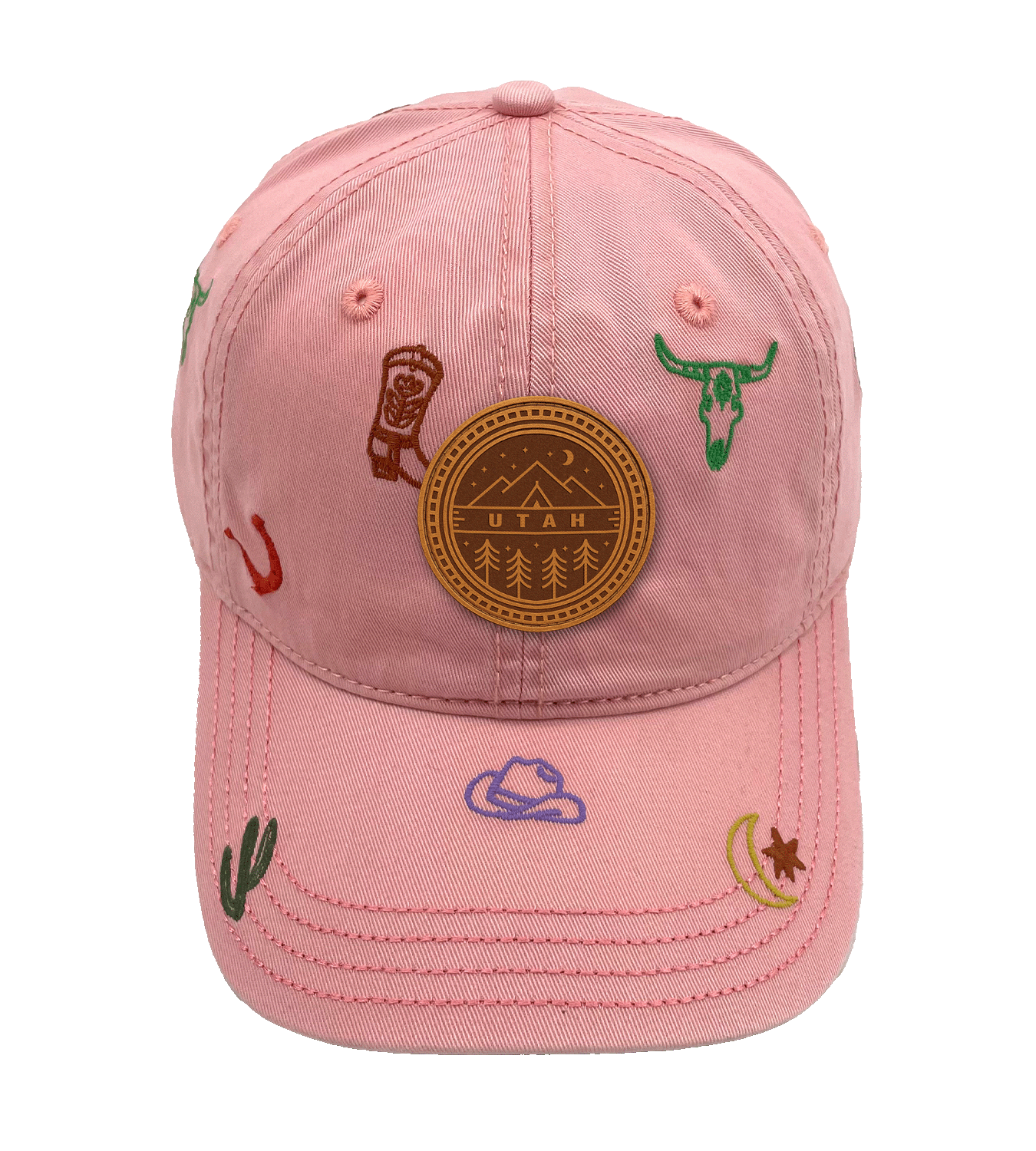 Utah Western Adventure Baseball Cap ¨C Embroidered Cowboy & Desert Icon Hat for Travelers