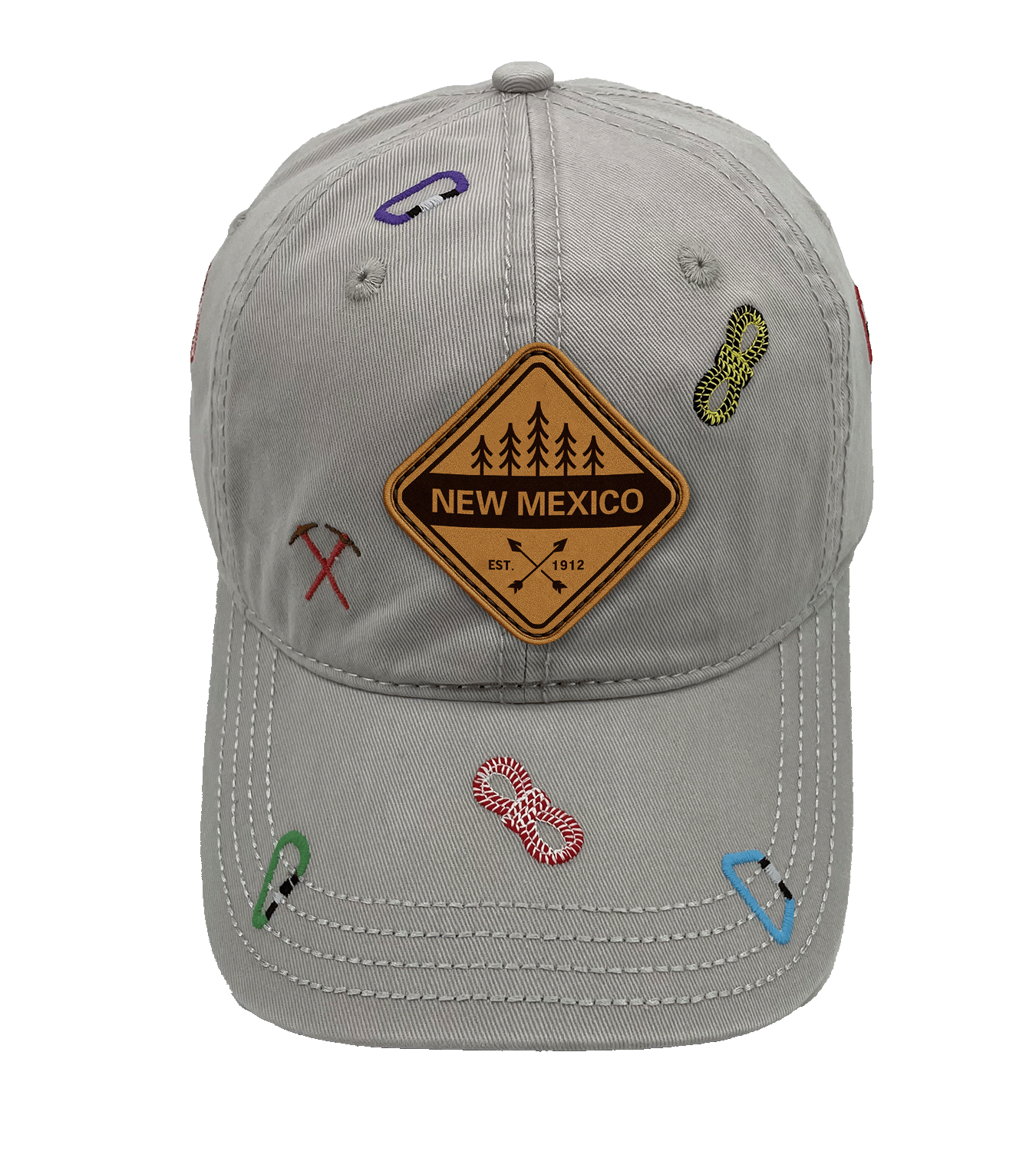 New Mexico Hiking Adventure Baseball Cap ¨C Outdoor Climbing Rope & Carabiner Embroidered Hat for Travelers