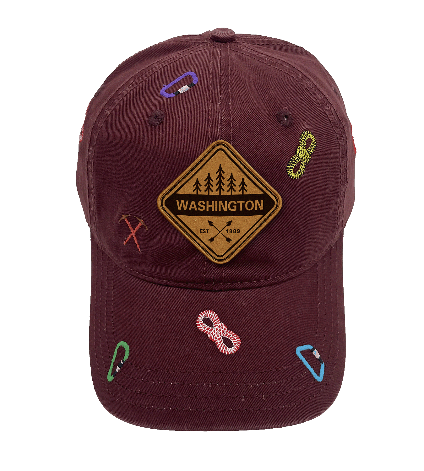 Washington Baseball Cap Outdoor Hiking Adventure Hat Adjustable Souvenir Travel Gift Embroidered Design