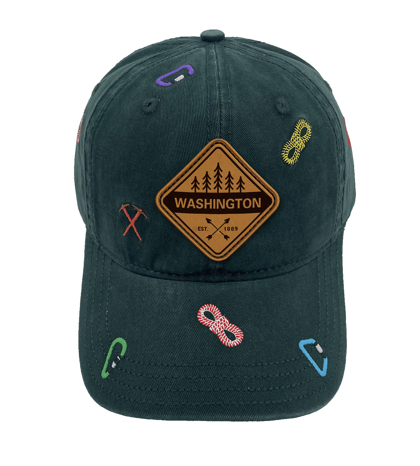 Washington Baseball Cap Outdoor Hiking Adventure Hat Adjustable Souvenir Travel Gift Embroidered Design