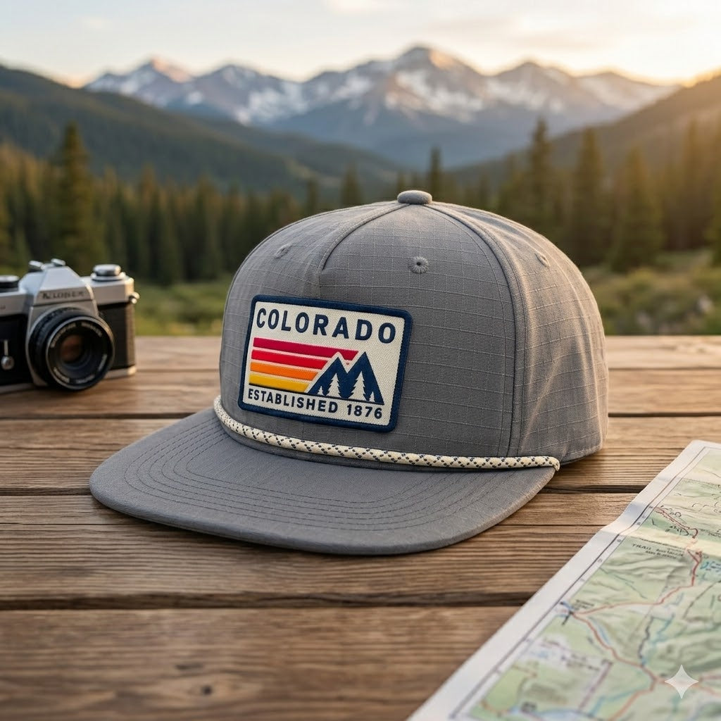 Colorado Vintage Mountain Rope Cap ¨C Outdoor Adventure Embroidered Patch Hat