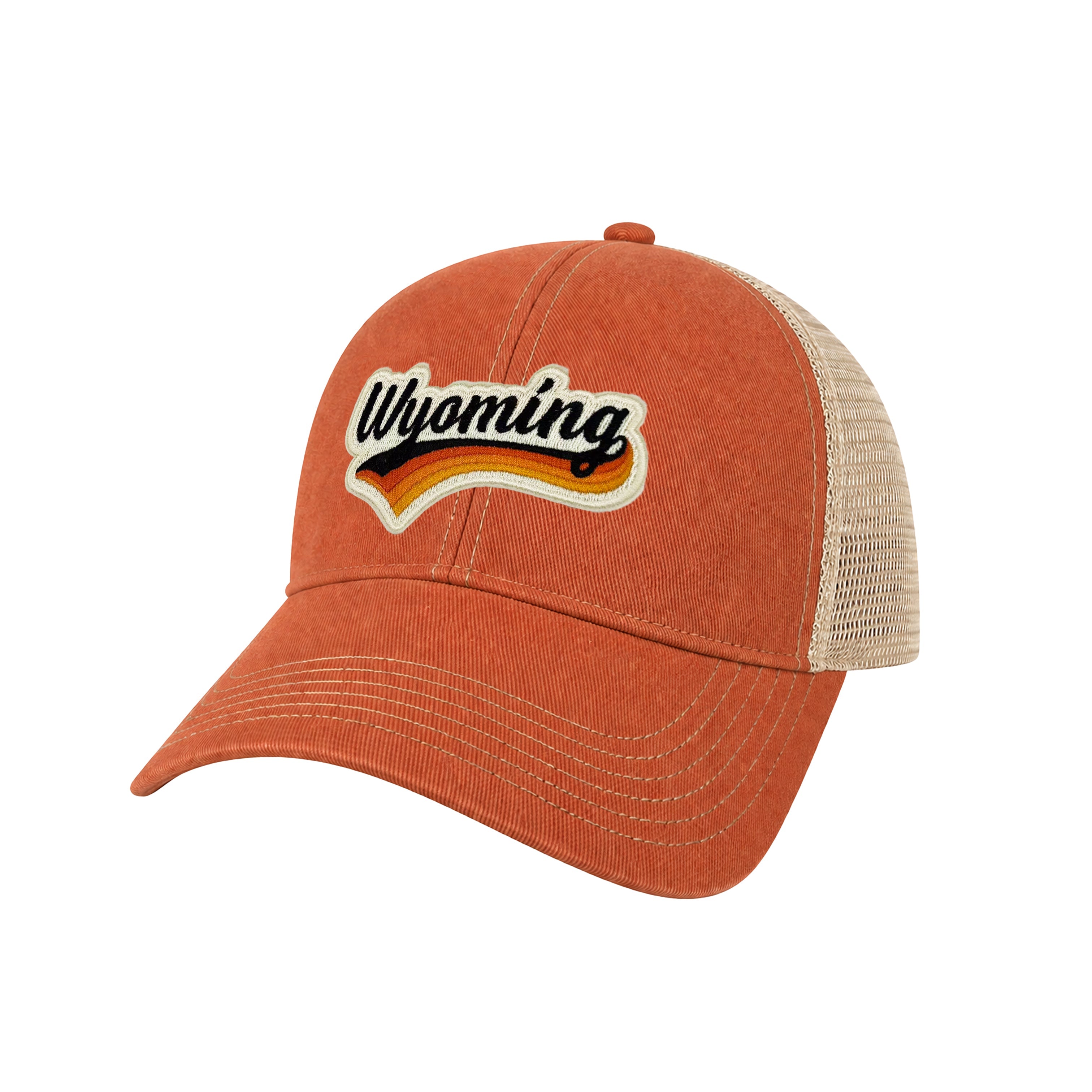 Wyoming Vintage Patch Trucker Cap | Cotton Mesh Snapback Souvenir Hat