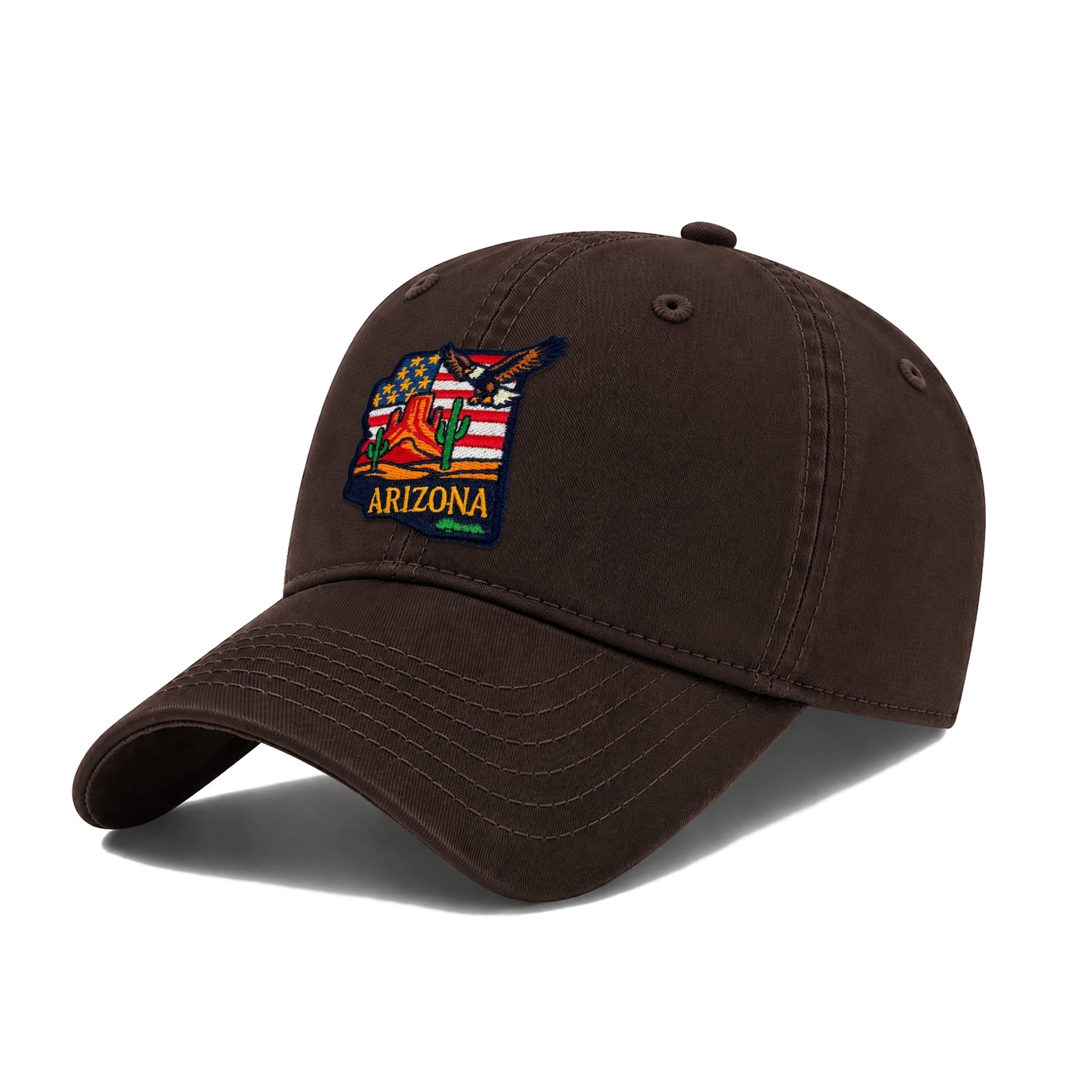 Arizona Desert Eagle Baseball Cap with Embroidered Canyon Rock Patch for Men Women