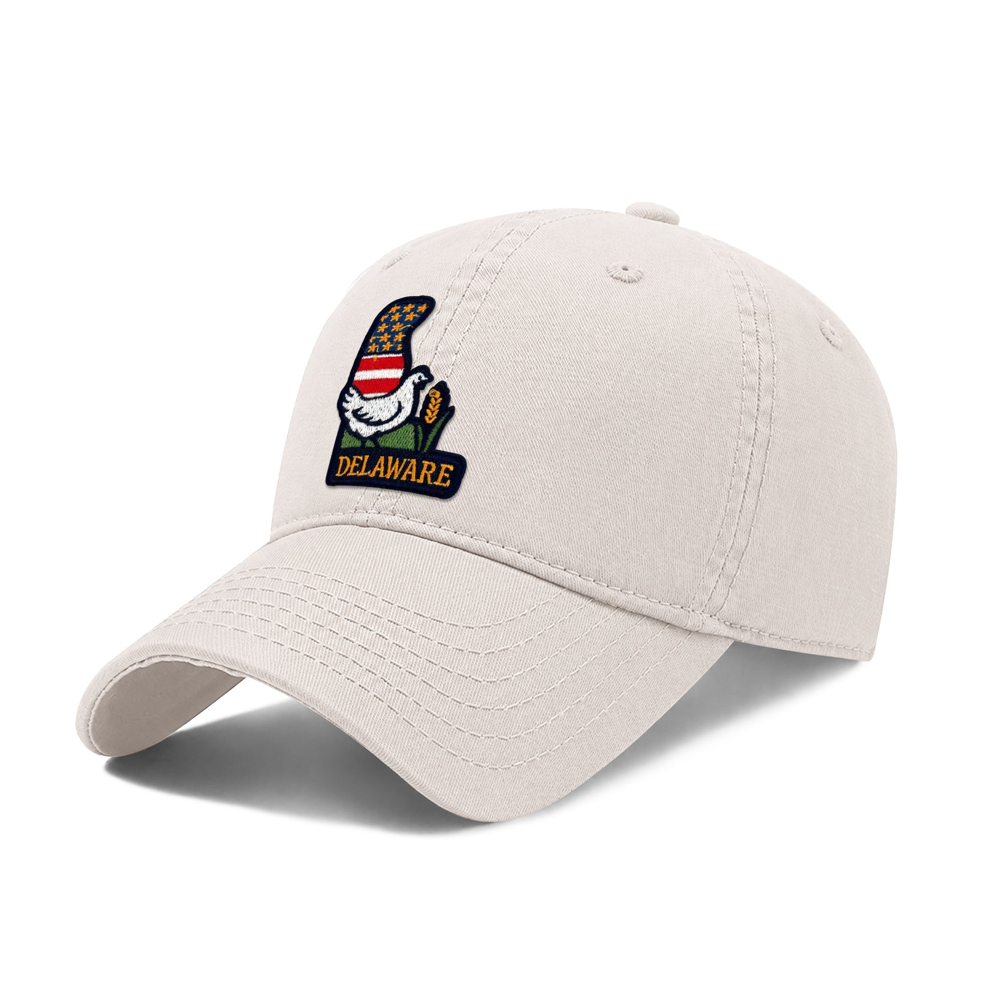 Delaware First State Baseball Cap with Embroidered Blue Hen Bird Patch