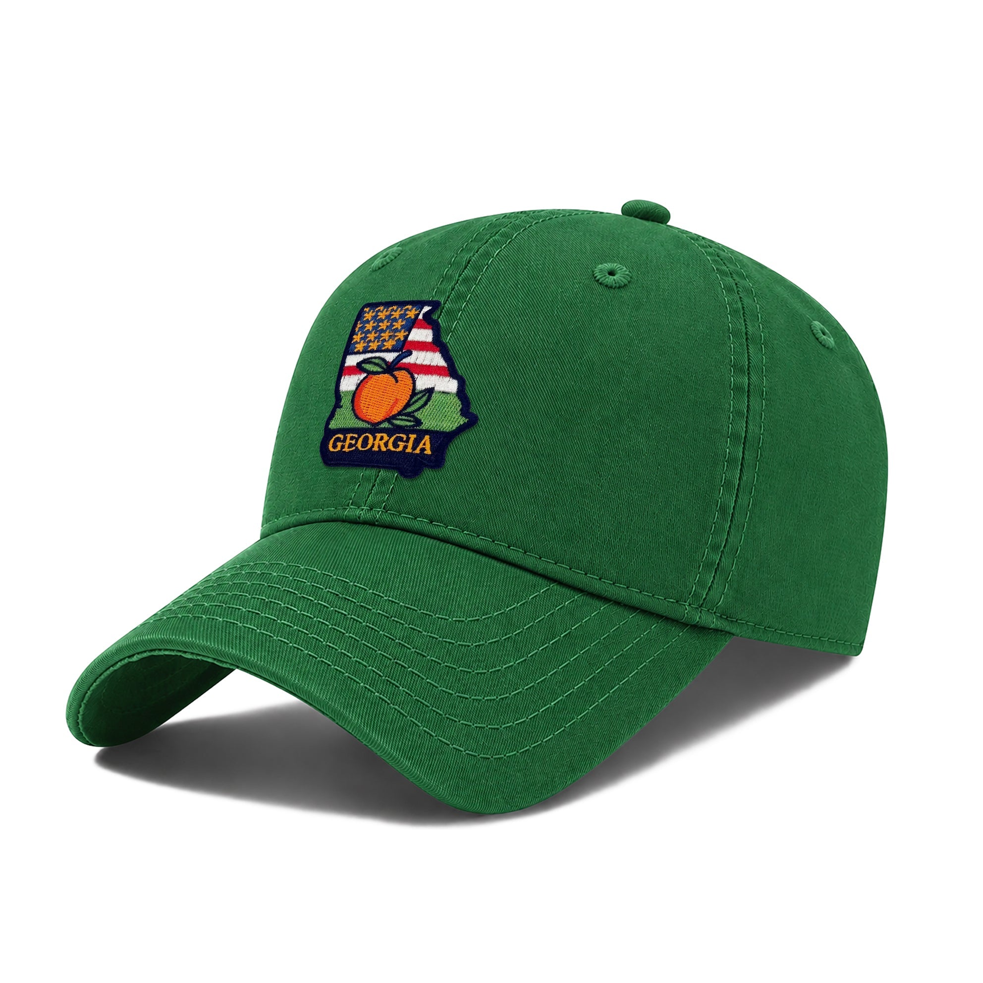 Georgia Peach State Adjustable Dad Hat with Southern Orchard Art Patch
