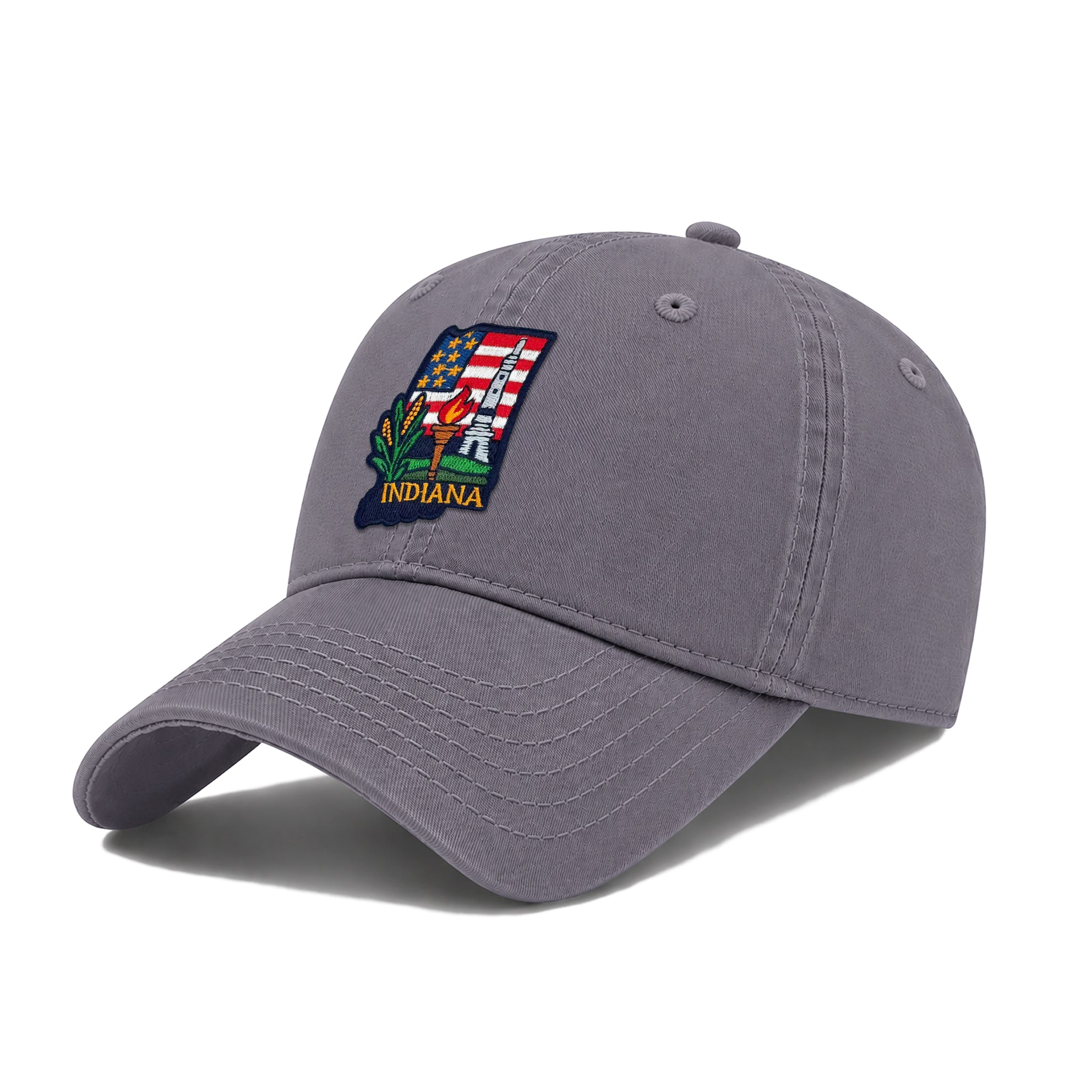 Indiana State Icons Low Profile Garment Wash Cotton Baseball Caps Mens Womens