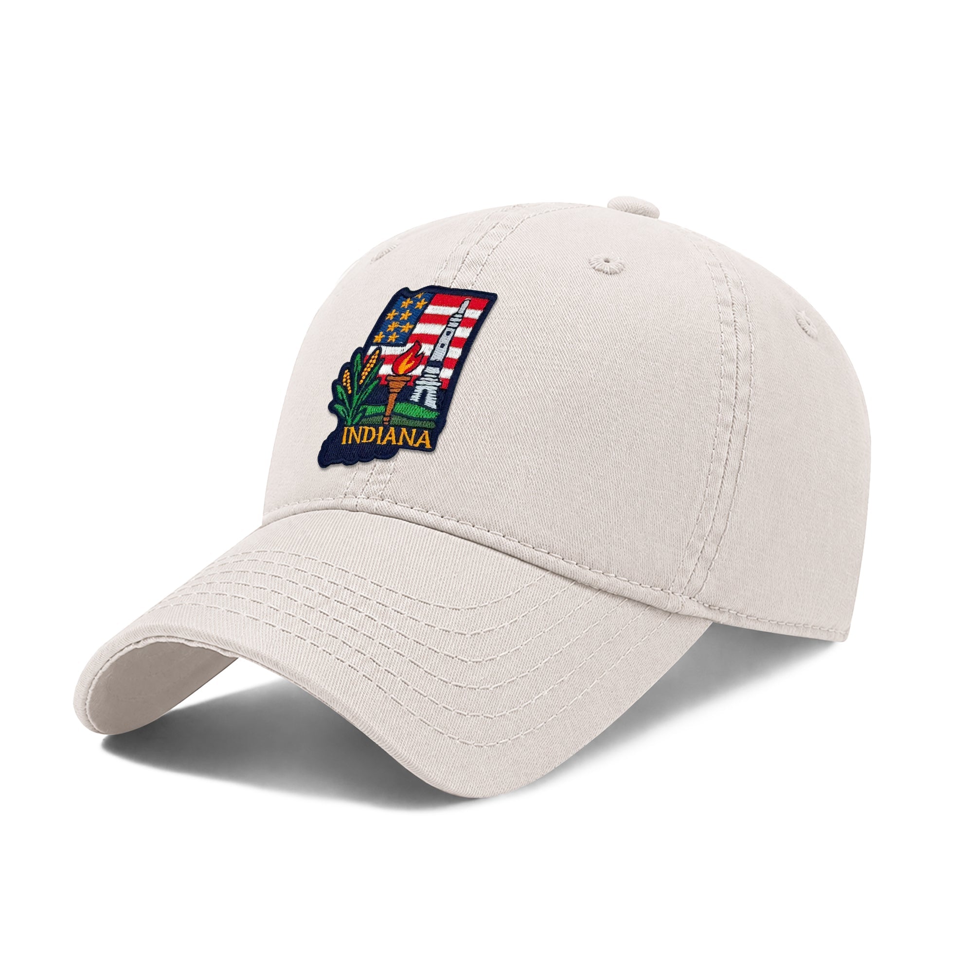 Indiana State Icons Low Profile Garment Wash Cotton Baseball Caps Mens Womens