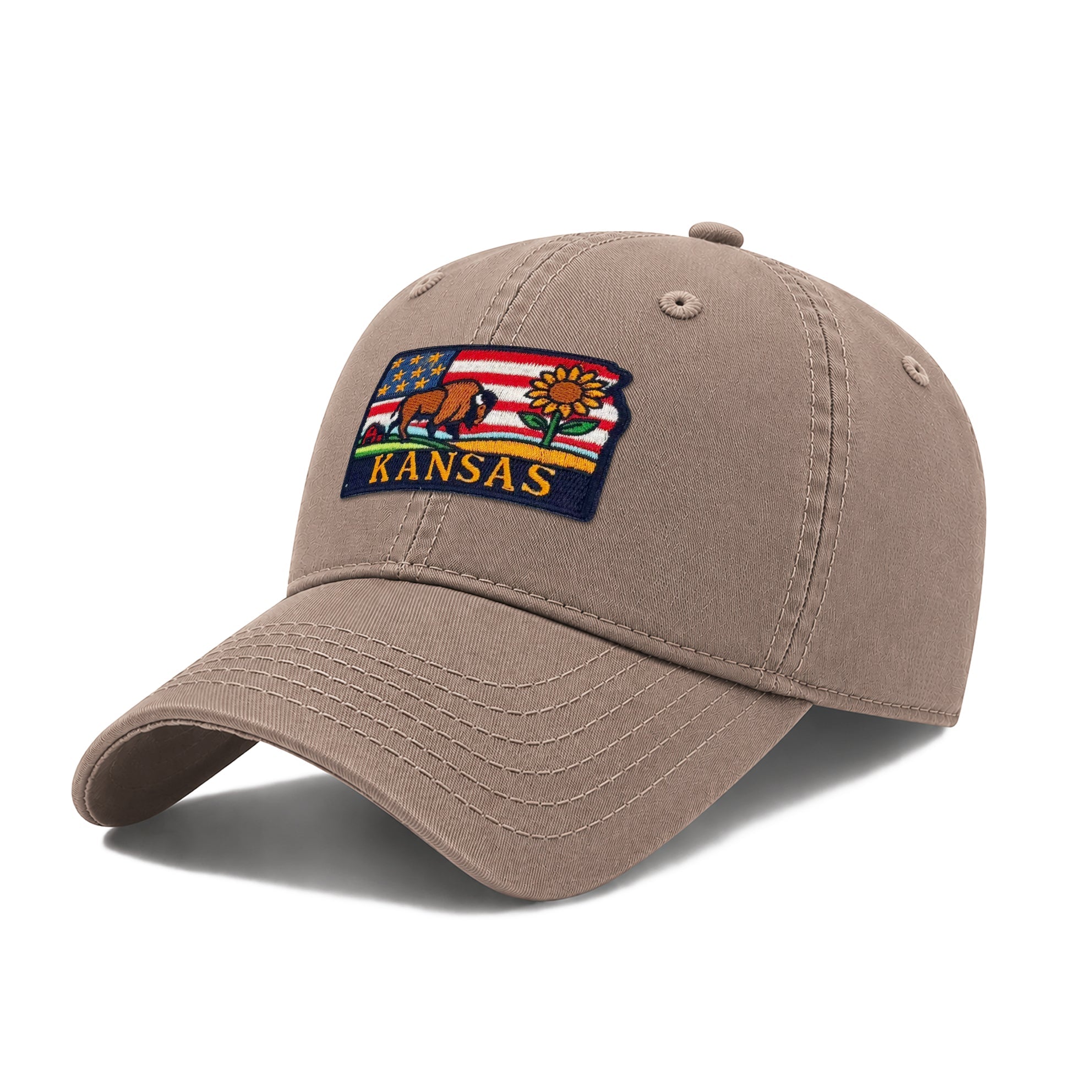 Kansas State Icons Low Profile Garment Wash Cotton Baseball Caps for Mens Womens