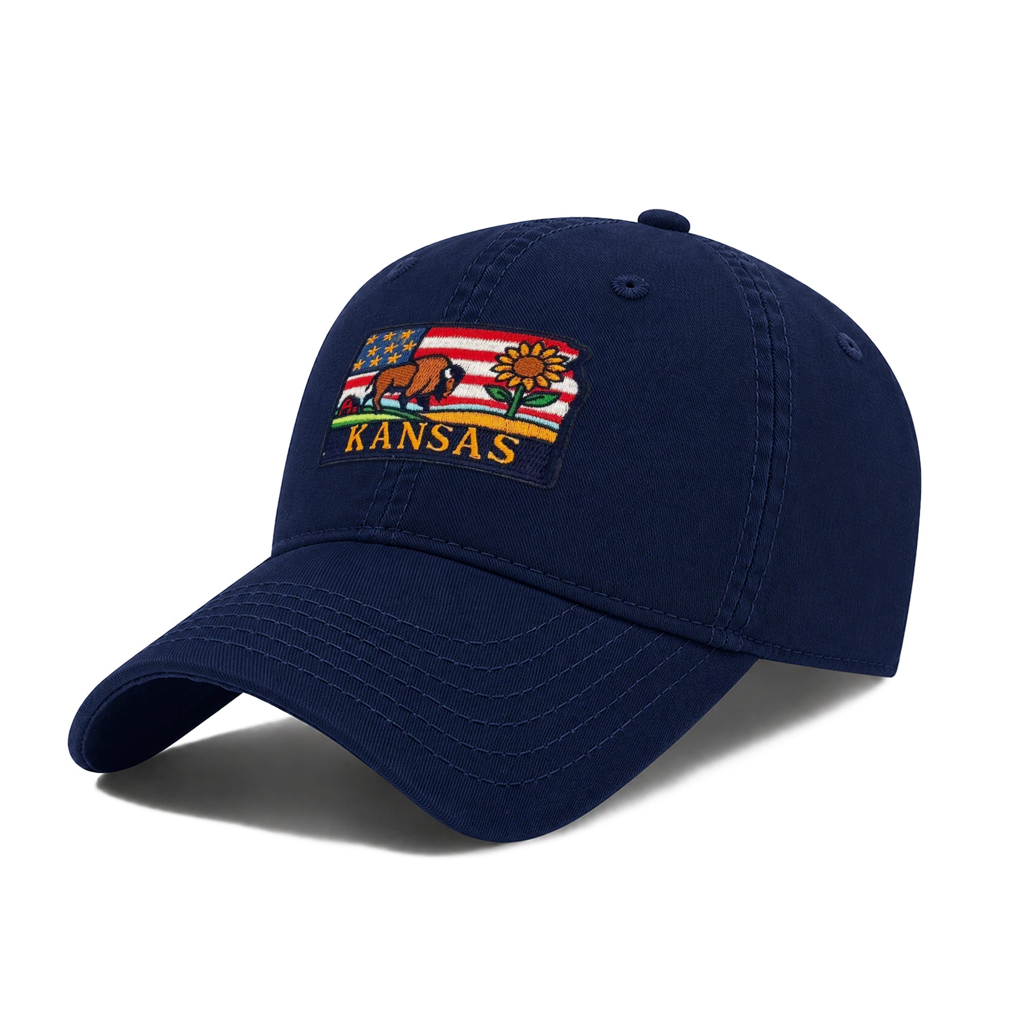 Kansas State Icons Low Profile Garment Wash Cotton Baseball Caps for Mens Womens