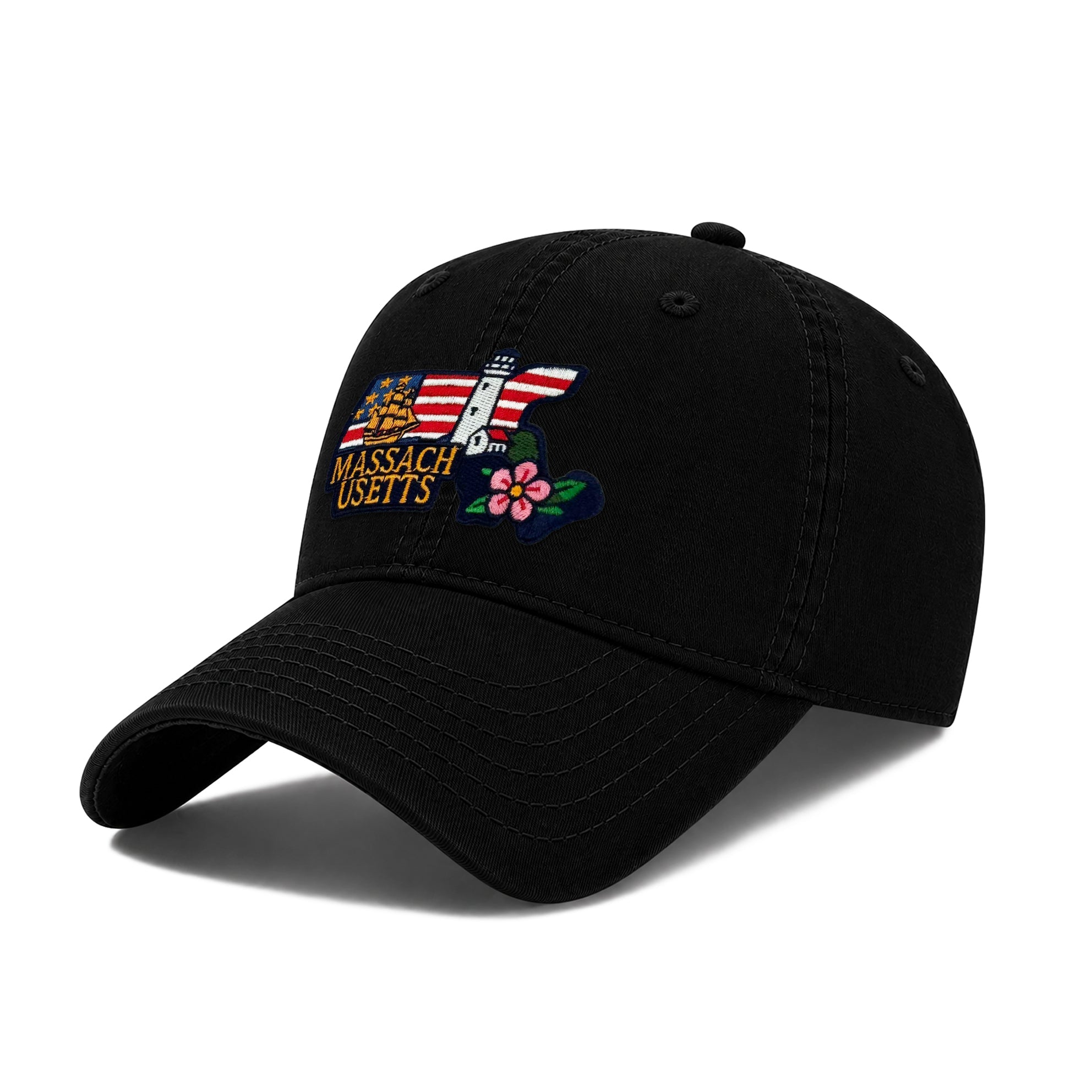 Massachusetts Low Profile Garment Wash Cotton Baseball Caps Mens Womens State Icons