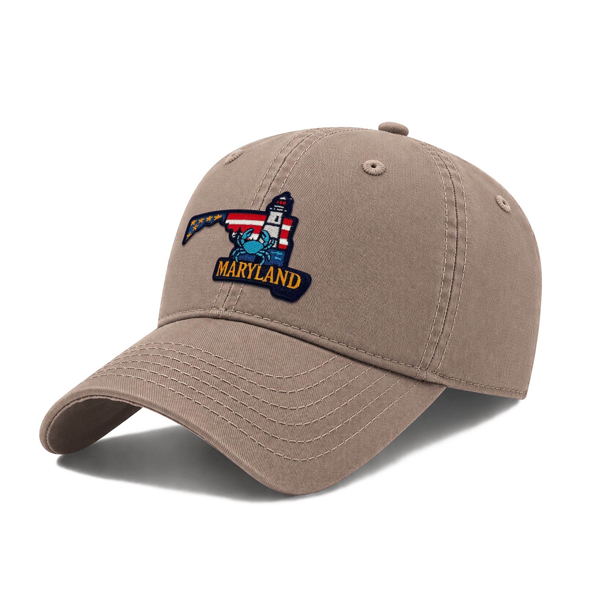 Maryland Featuring State Icons Low Profile Garment Wash Cotton Baseball Caps Mens Womens