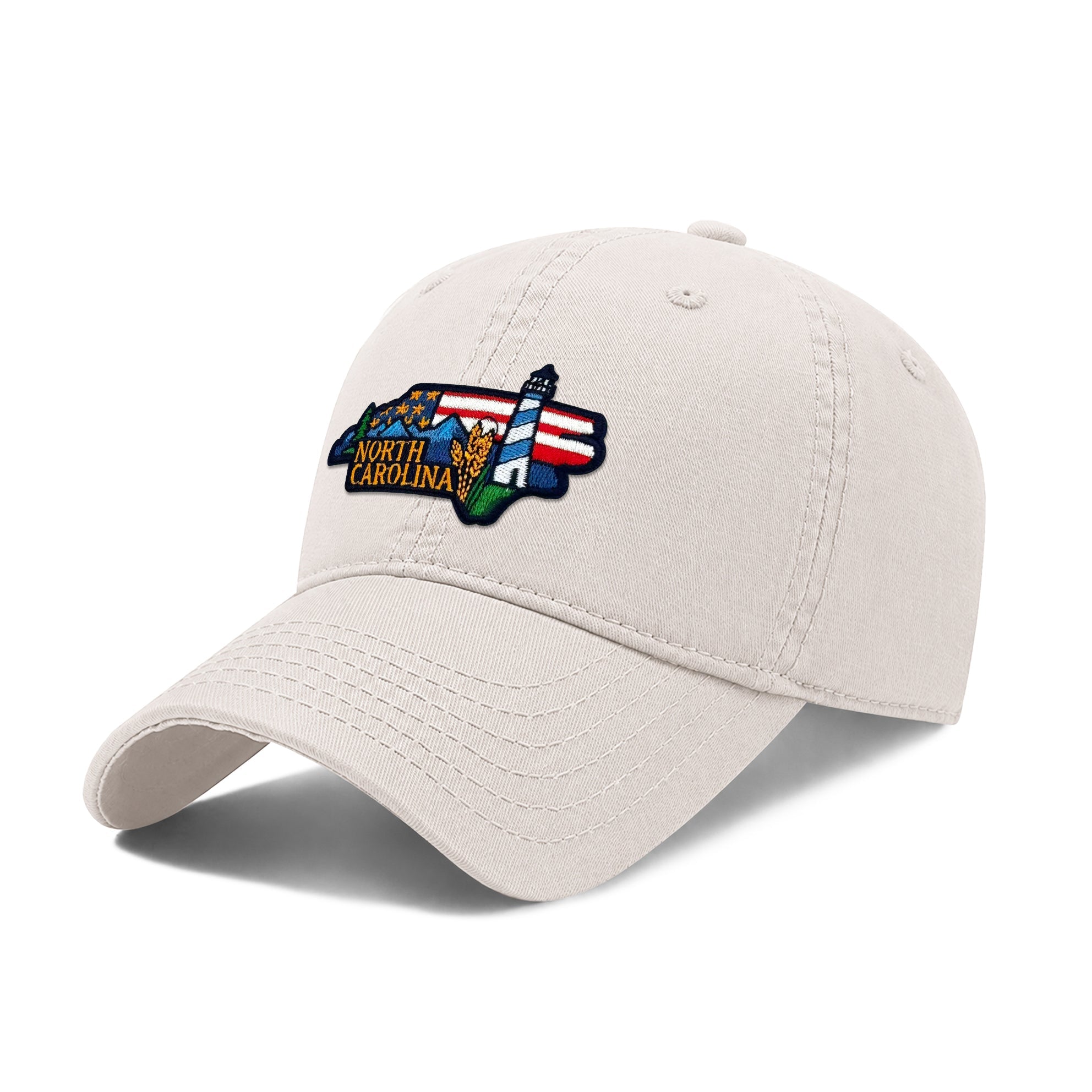 North Carolina Embodying State Icons Low Profile Garment Wash Cotton Baseball Caps Mens Womens