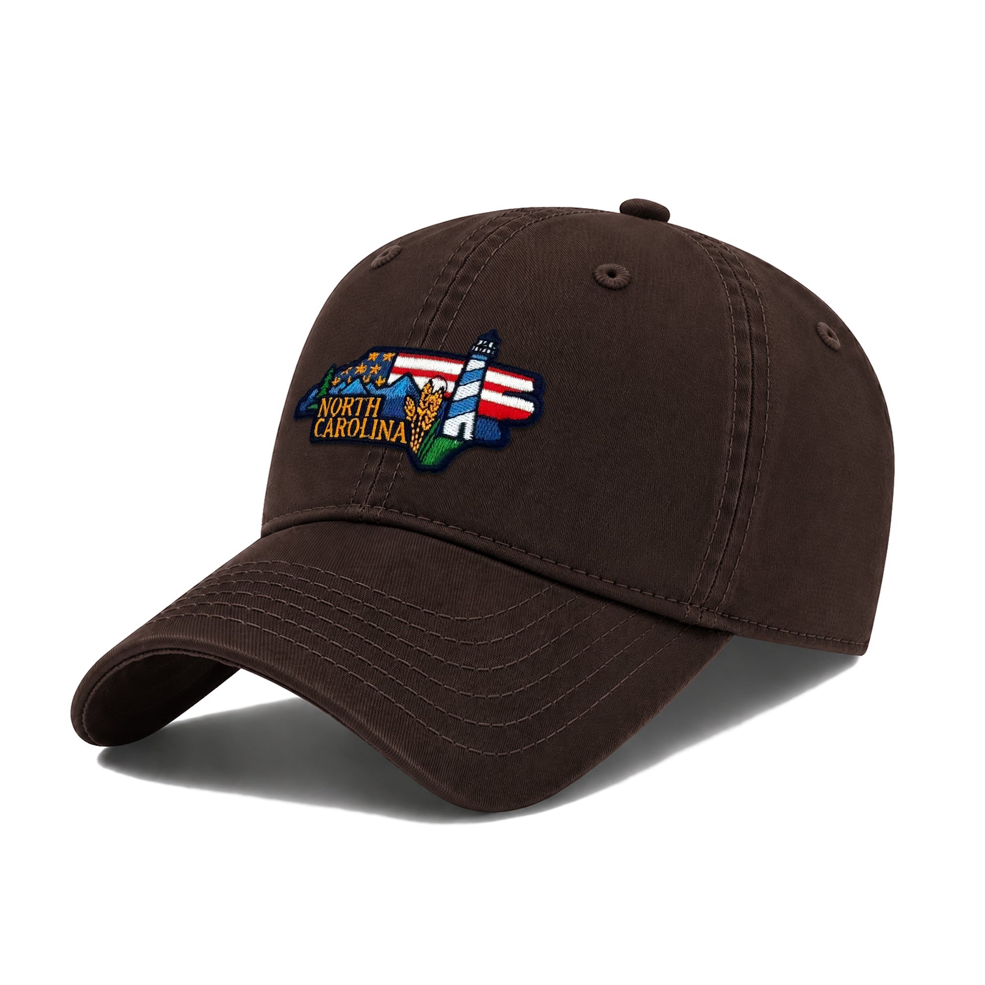 North Carolina Embodying State Icons Low Profile Garment Wash Cotton Baseball Caps Mens Womens
