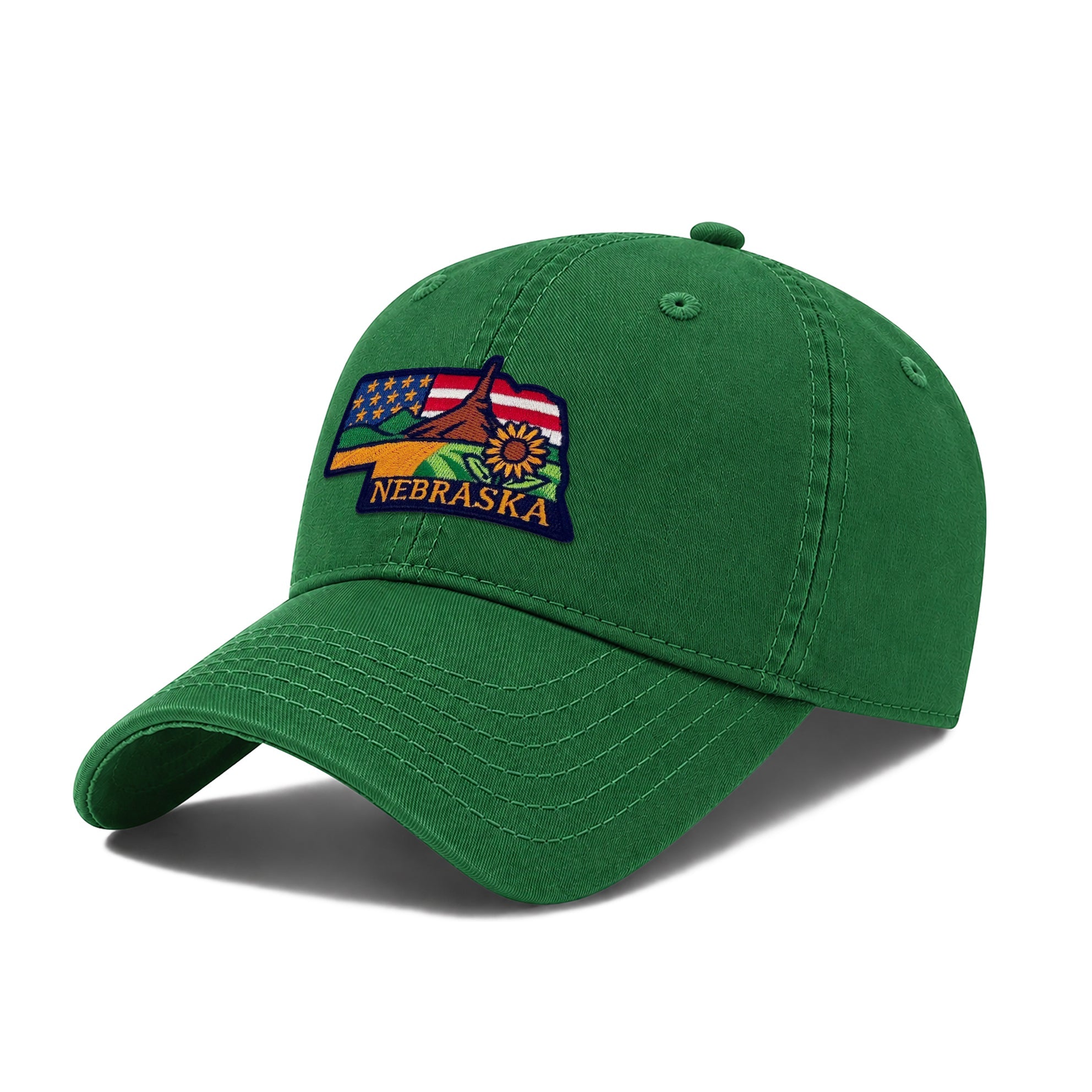Nebraska Mens Womens Caps With State Icons Low Profile Garment Wash Cotton Baseball