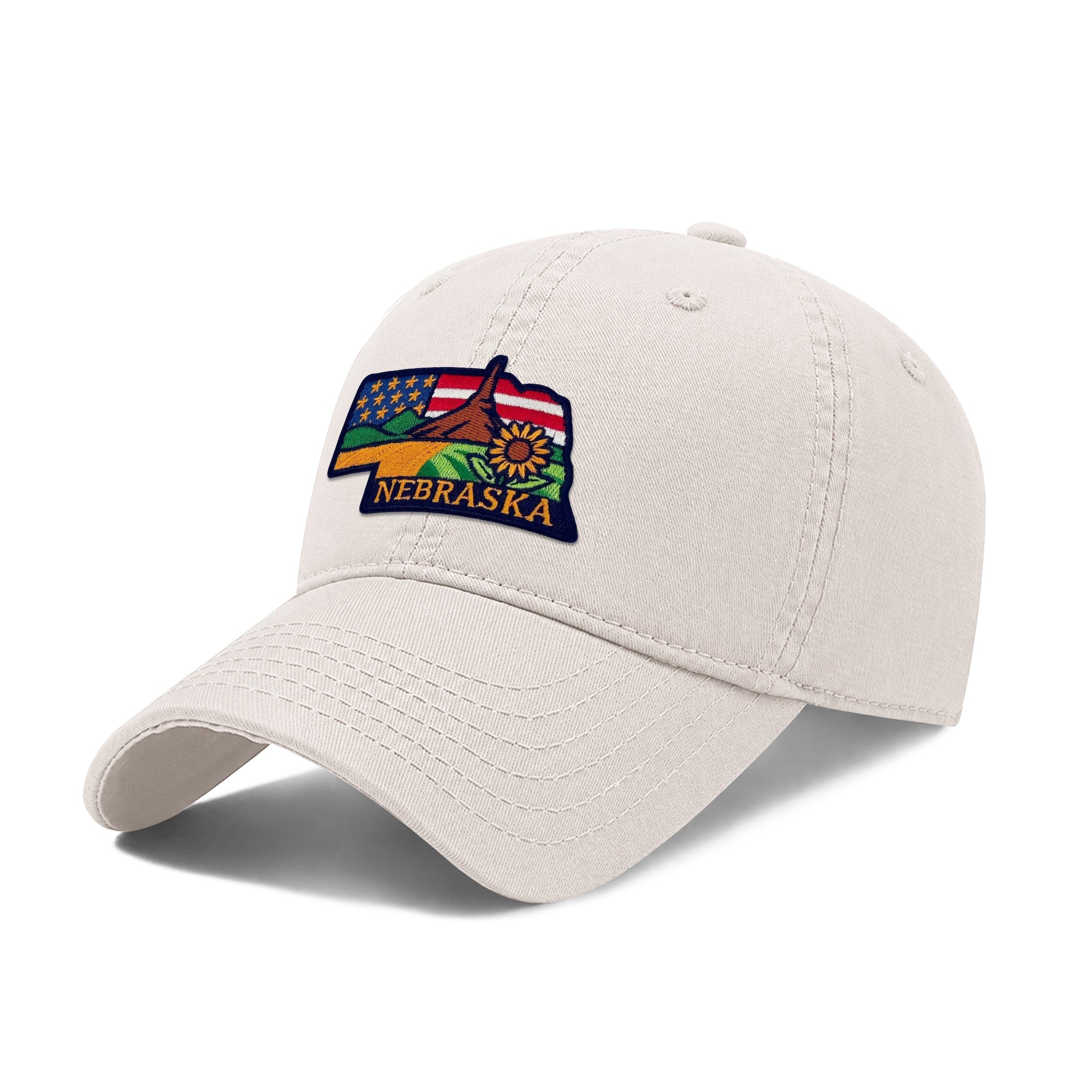 Nebraska Mens Womens Caps With State Icons Low Profile Garment Wash Cotton Baseball