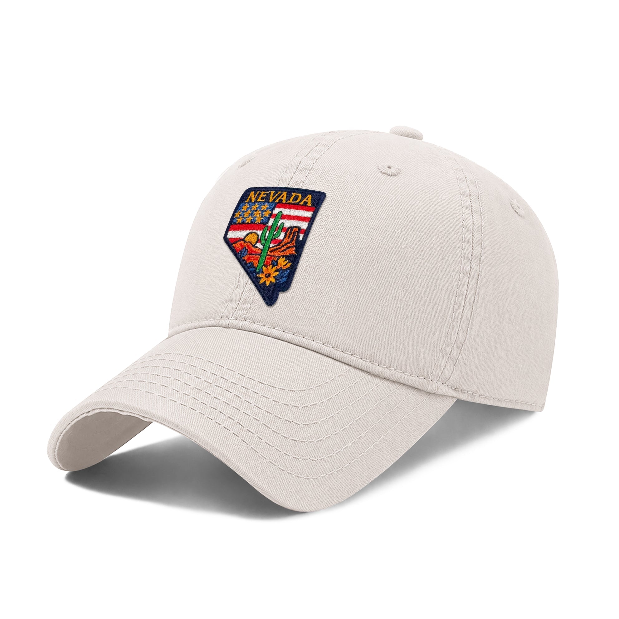 Nevada Showcasing State Icons Low Profile Garment Wash Cotton Baseball Caps Mens Womens