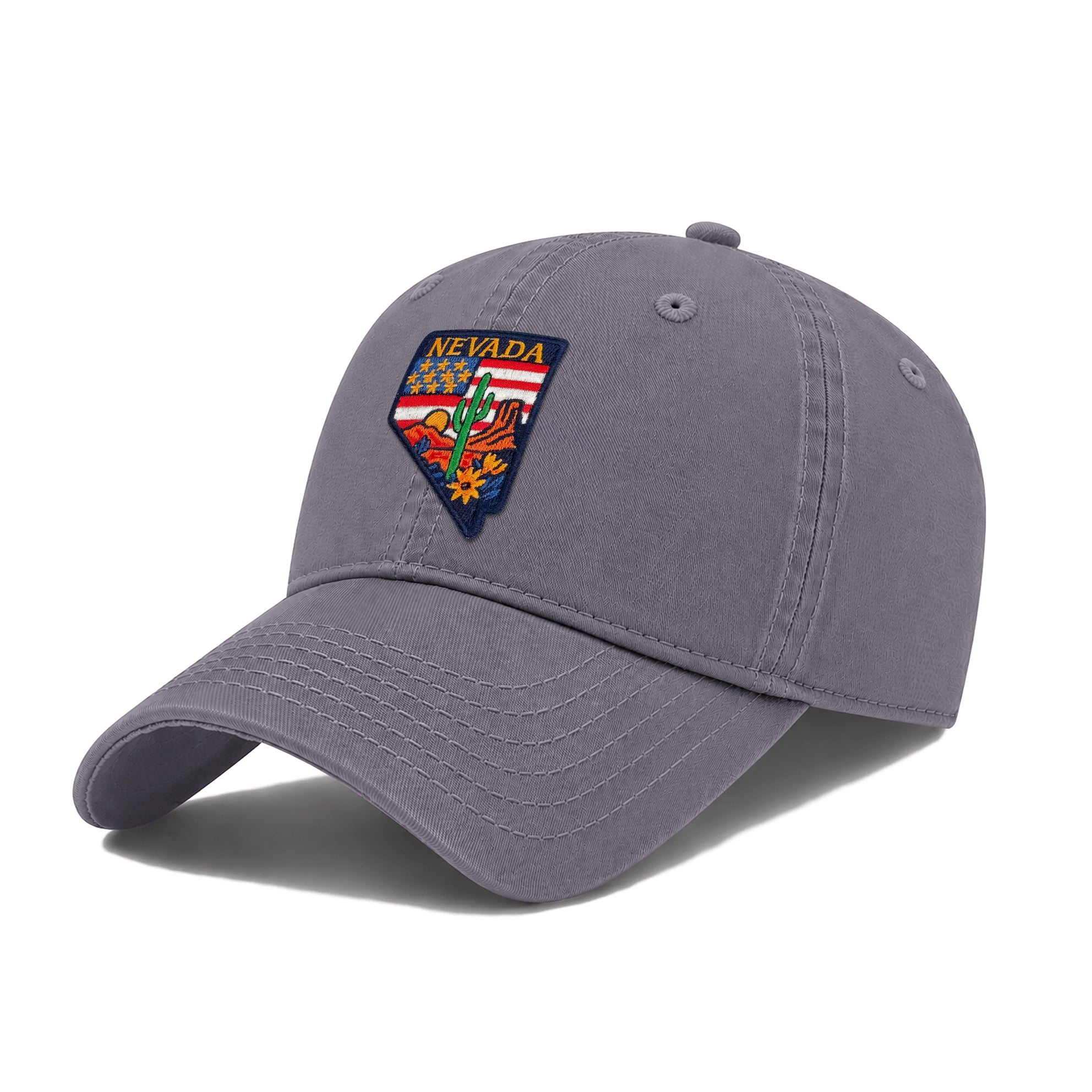 Nevada Showcasing State Icons Low Profile Garment Wash Cotton Baseball Caps Mens Womens
