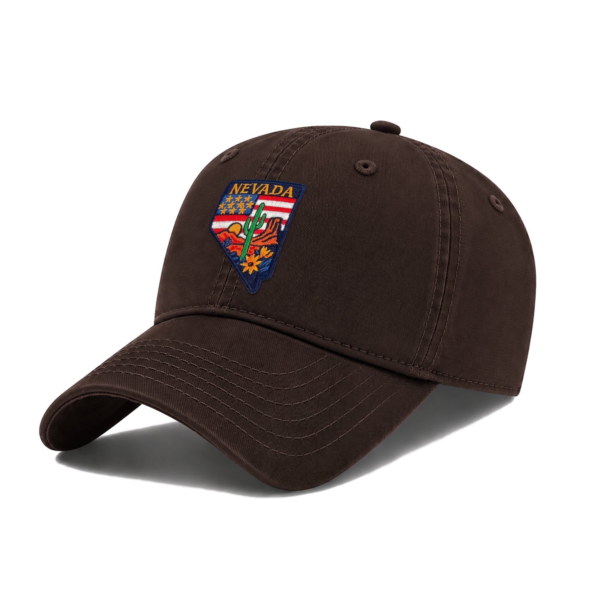 Nevada Showcasing State Icons Low Profile Garment Wash Cotton Baseball Caps Mens Womens