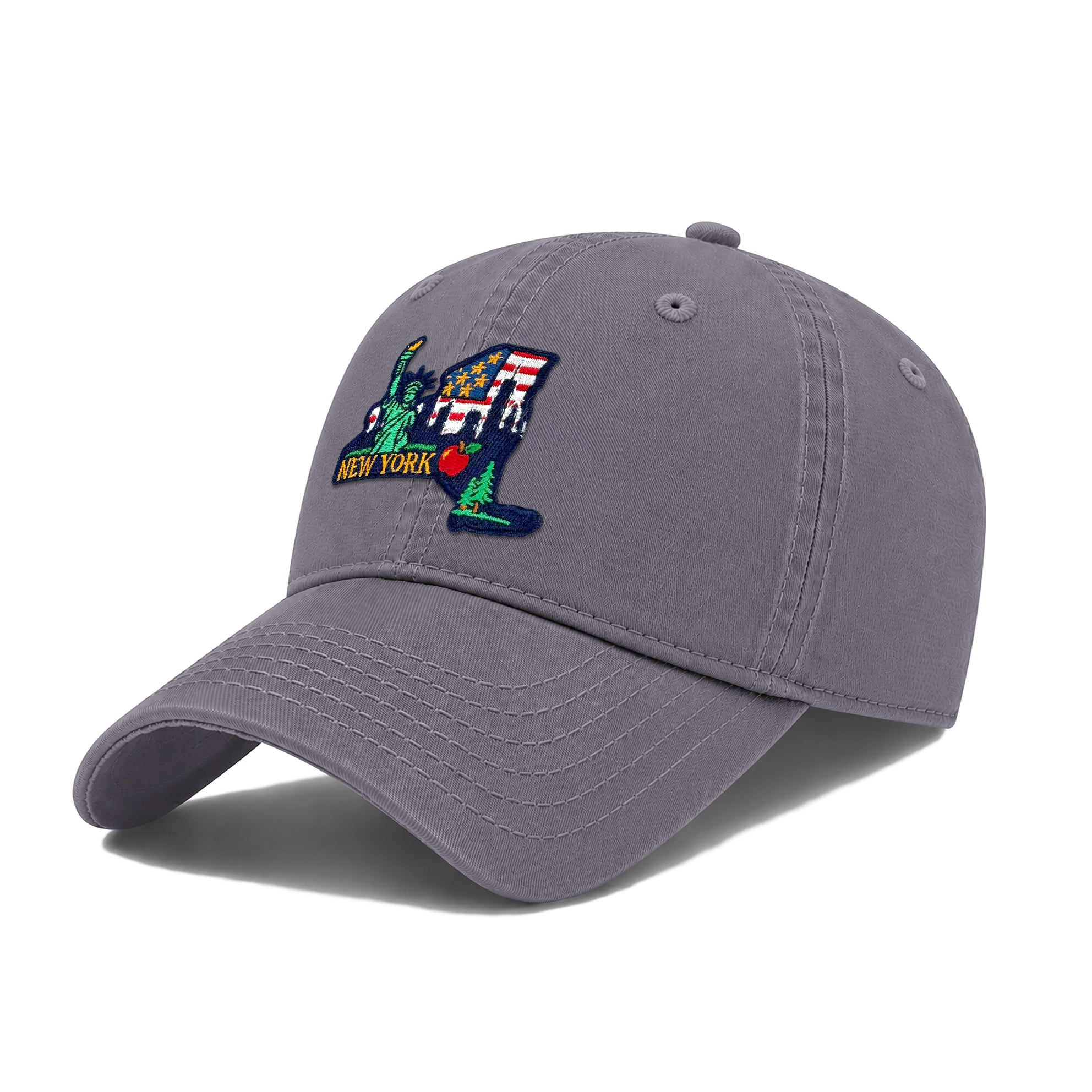 New York Washed Baseball Cap | Vintage Cotton Twill Adjustable Hat | Embroidered New York Travel Souvenir Cap